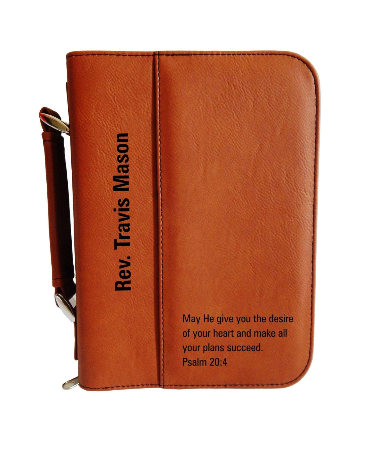 Officiant Wedding Gift for Pastor | Leather Bible Cover with Zipper and Handle