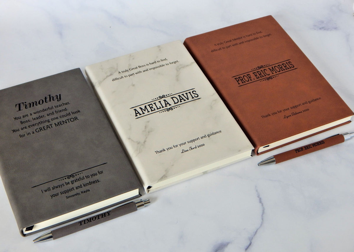 Personalized Boss Gift Notebook Journal for Mentor Leaving