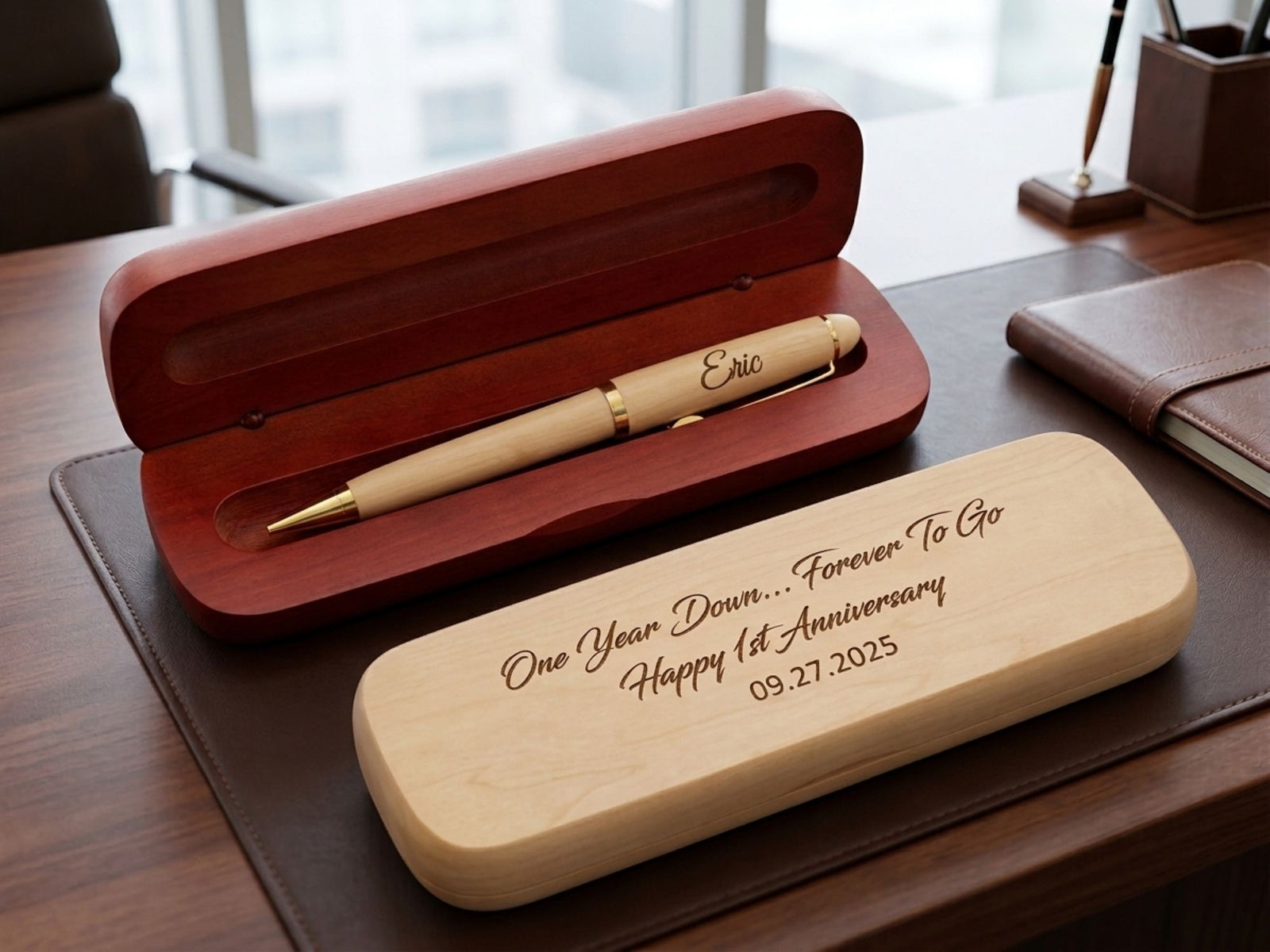 Anniversary Gift for Boyfriend | Husband Wood Pen and Case WMPEN51