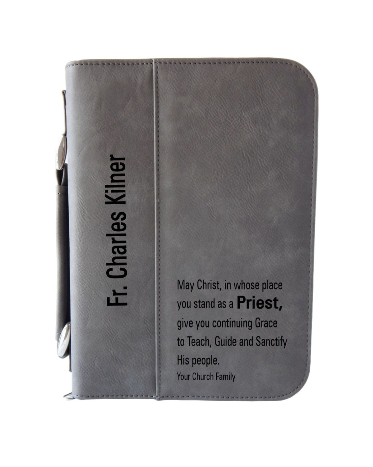 Personalized Leather Bible Cover Gift for Priest, BCL010