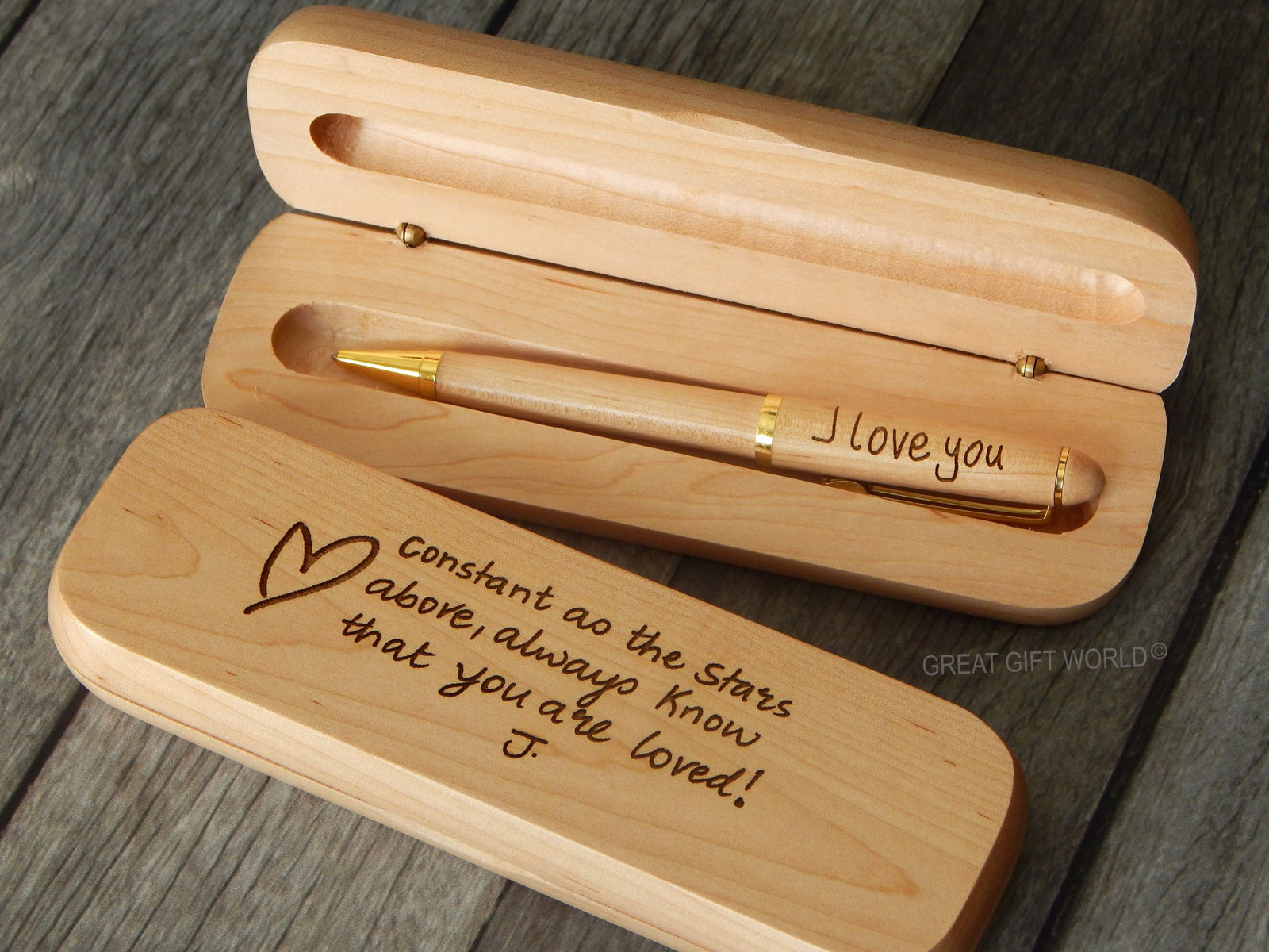 Custom Engraved Wood Pen Handwriting Gift