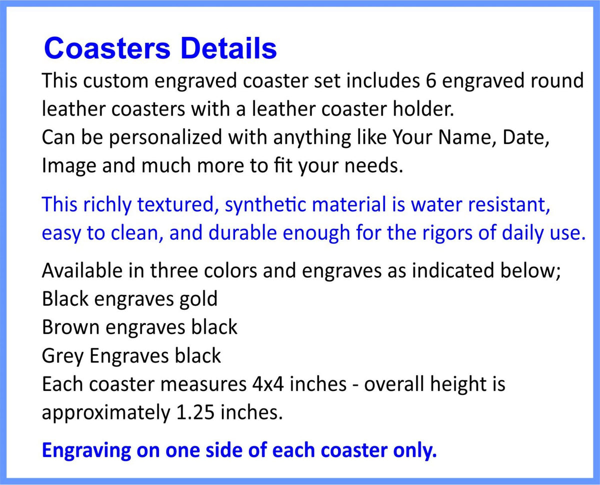 Personalized Leather Coasters for Couple