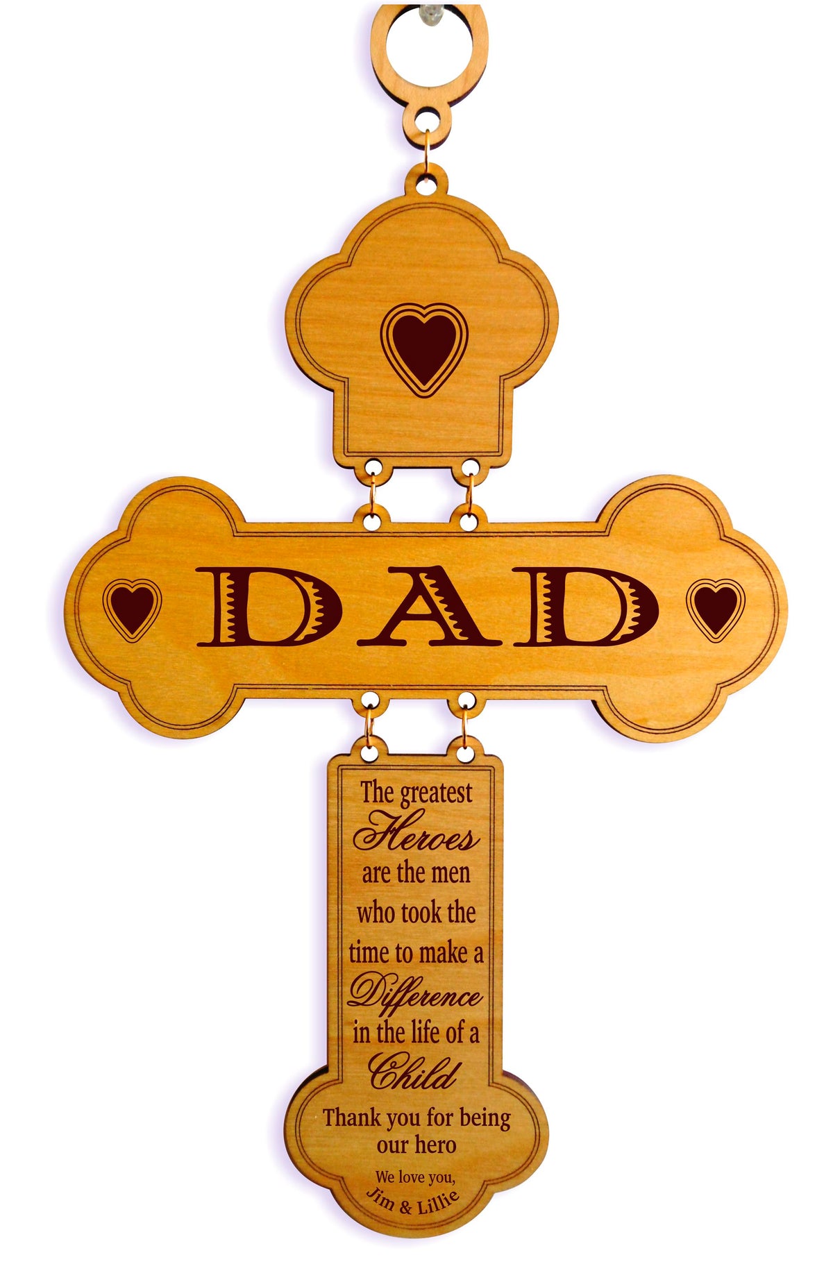 Father's Day Gift for Dad | Personalized Wall Wood Cross