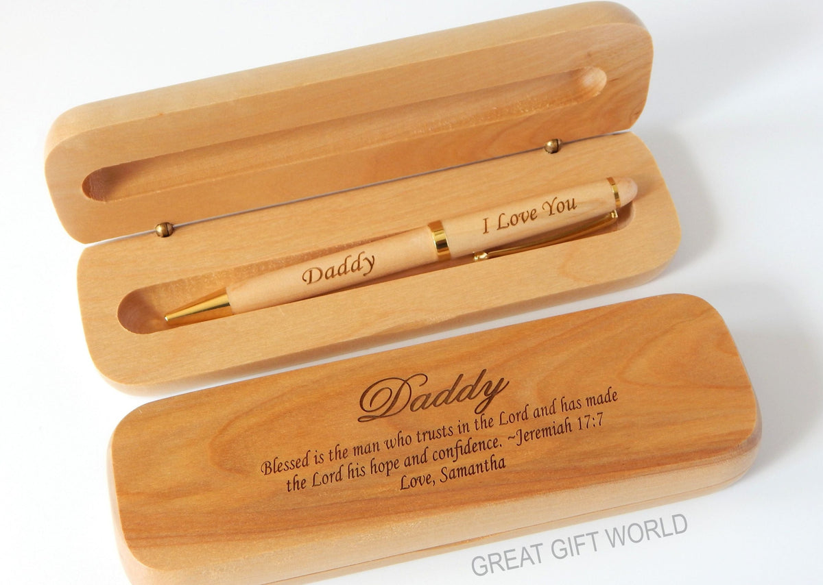 Christian Gifts for Daddy | Personalized Wood Pen | Religious Gift