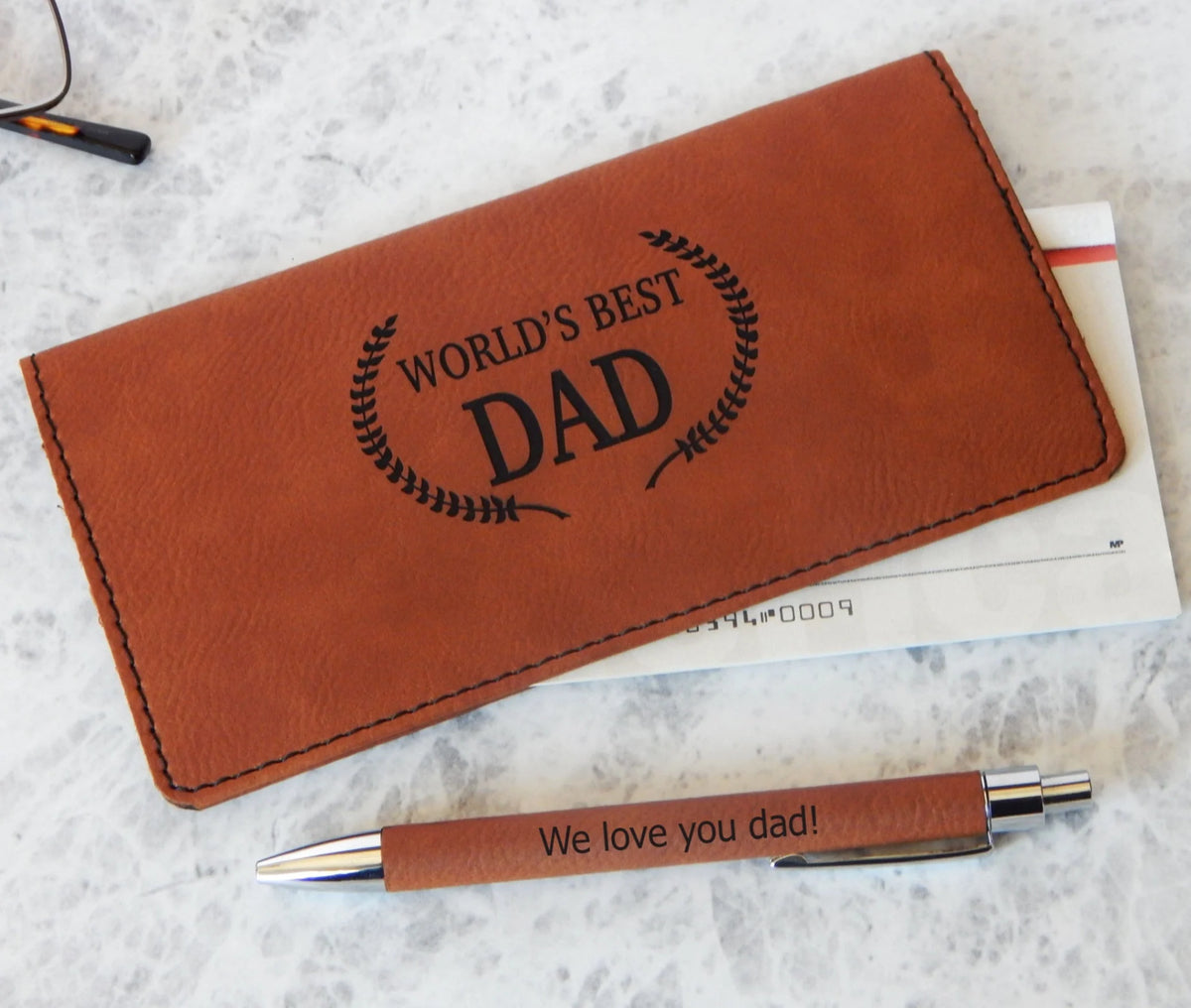 Personalized Dad Checkbook Holder | Custom Husband Cover Gift CBD1