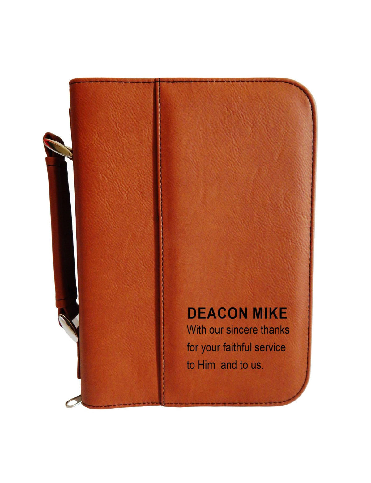 Engraved Leather Bible Cover Deacon Ordination Gift, BCL006