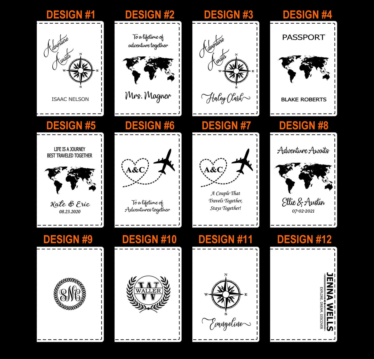 Personalized Passport Holder Wedding Gift for Couple PPGEG6