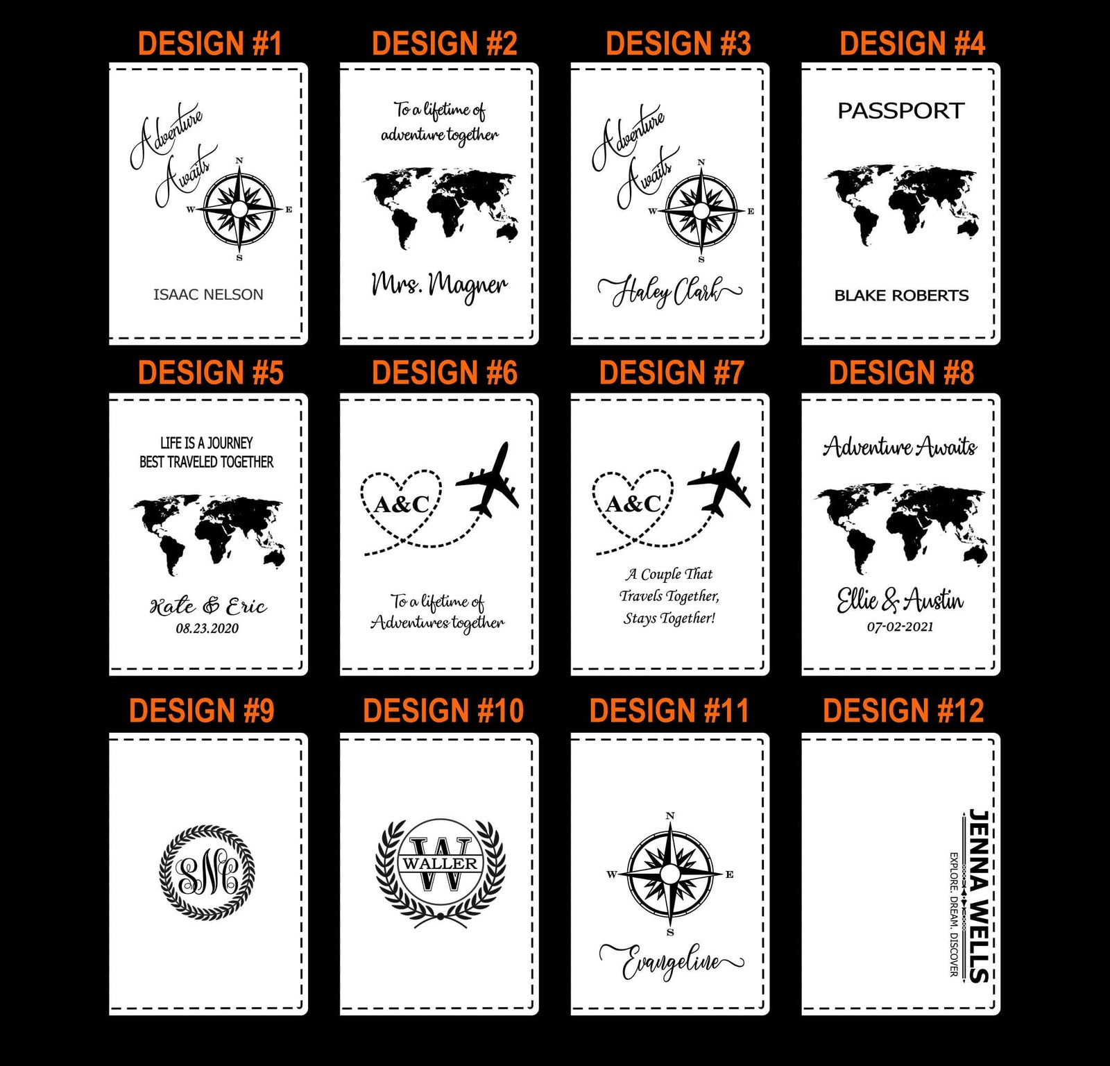 Personalized Passport Holder Wedding Gift for Couple PPGEG6