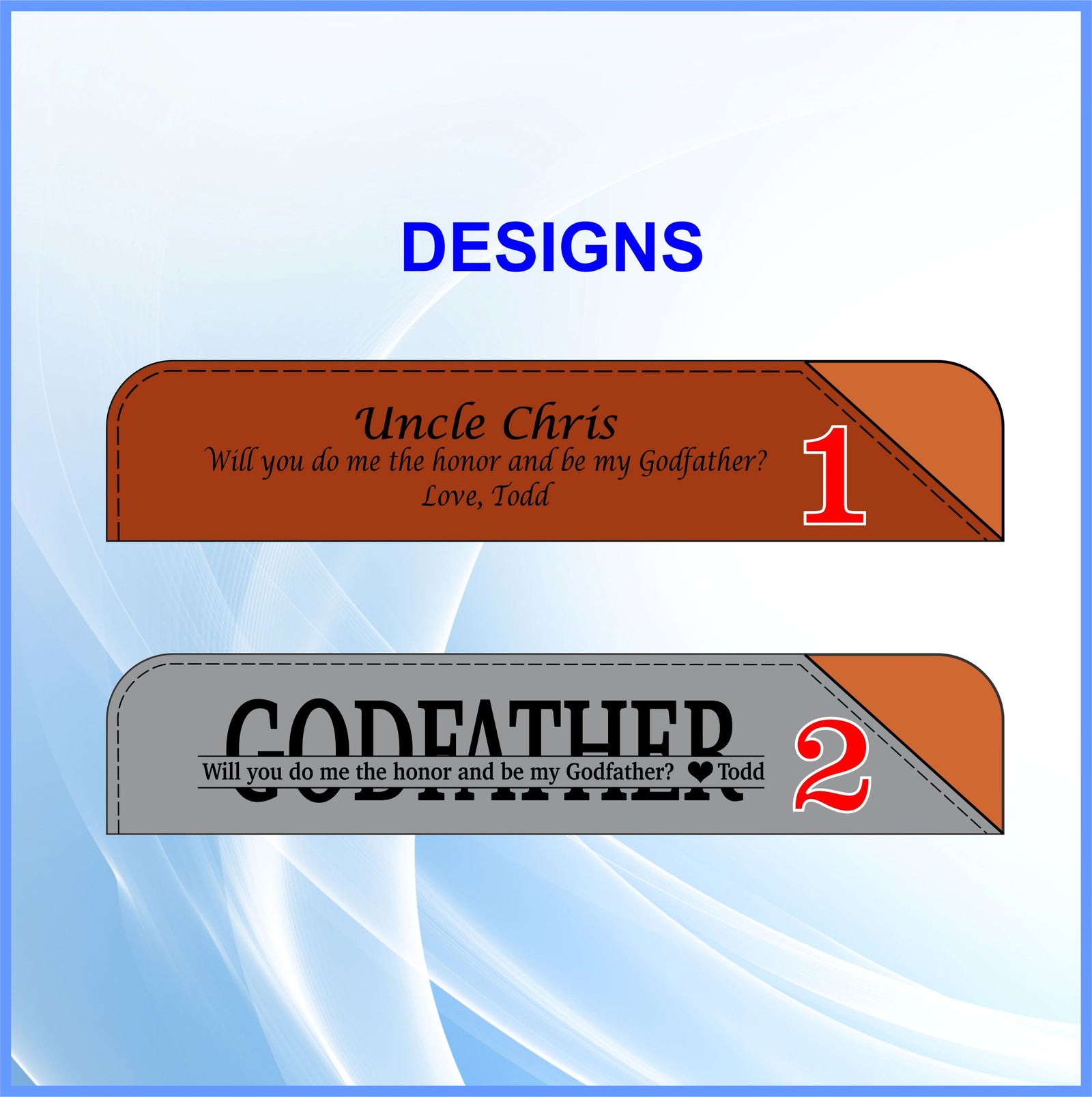Personalized Godfather Leather Pen | Baptism Gift for Godparents  LPC40