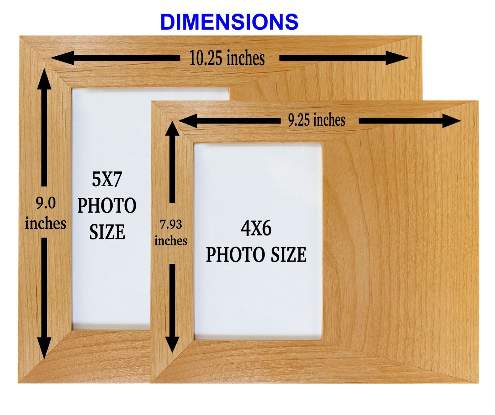 Personalized Picture Frame | Custom Engraved Wood Frames 4x6 5x7