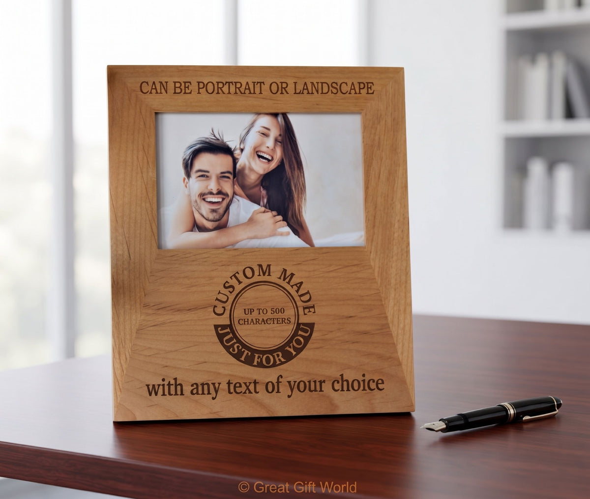 Personalized engraved picture frame engagement gift for boyfriend