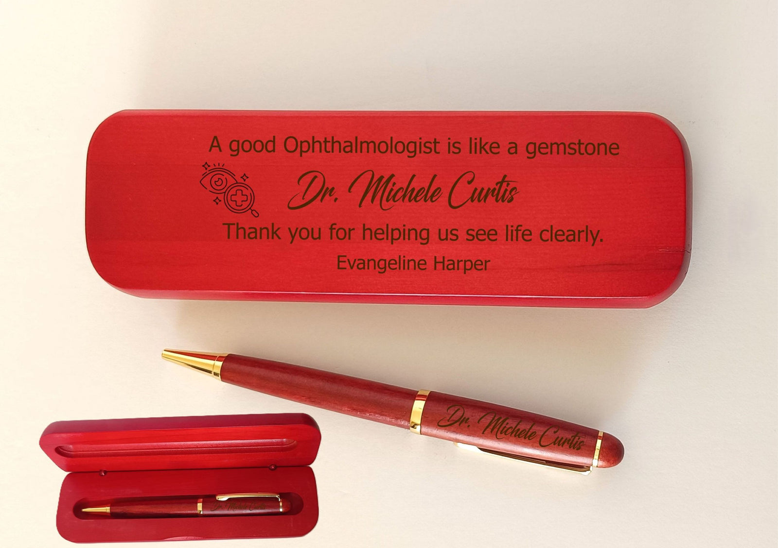 Engraved Wooden Pen Gift for Eye Doctors & Optometrists