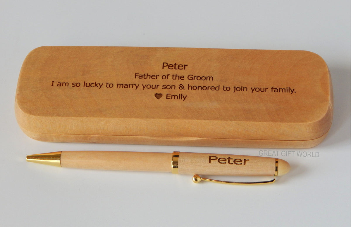 Father of the Groom Gift from Bride | Personalized Wooden Pens