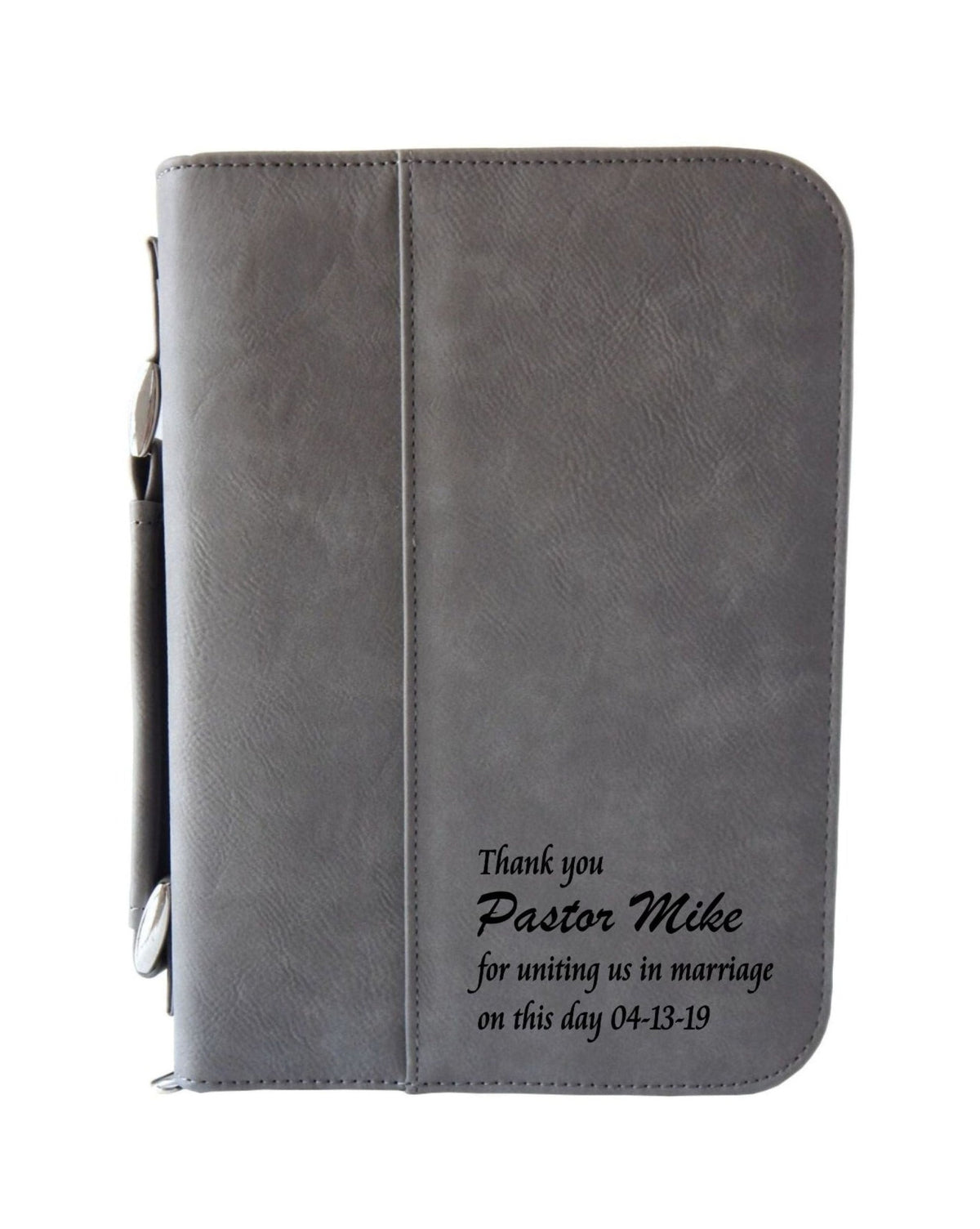 Wedding Gift for Pastor | Officiant Gifts | Personalized Priest Leather Bible Cover