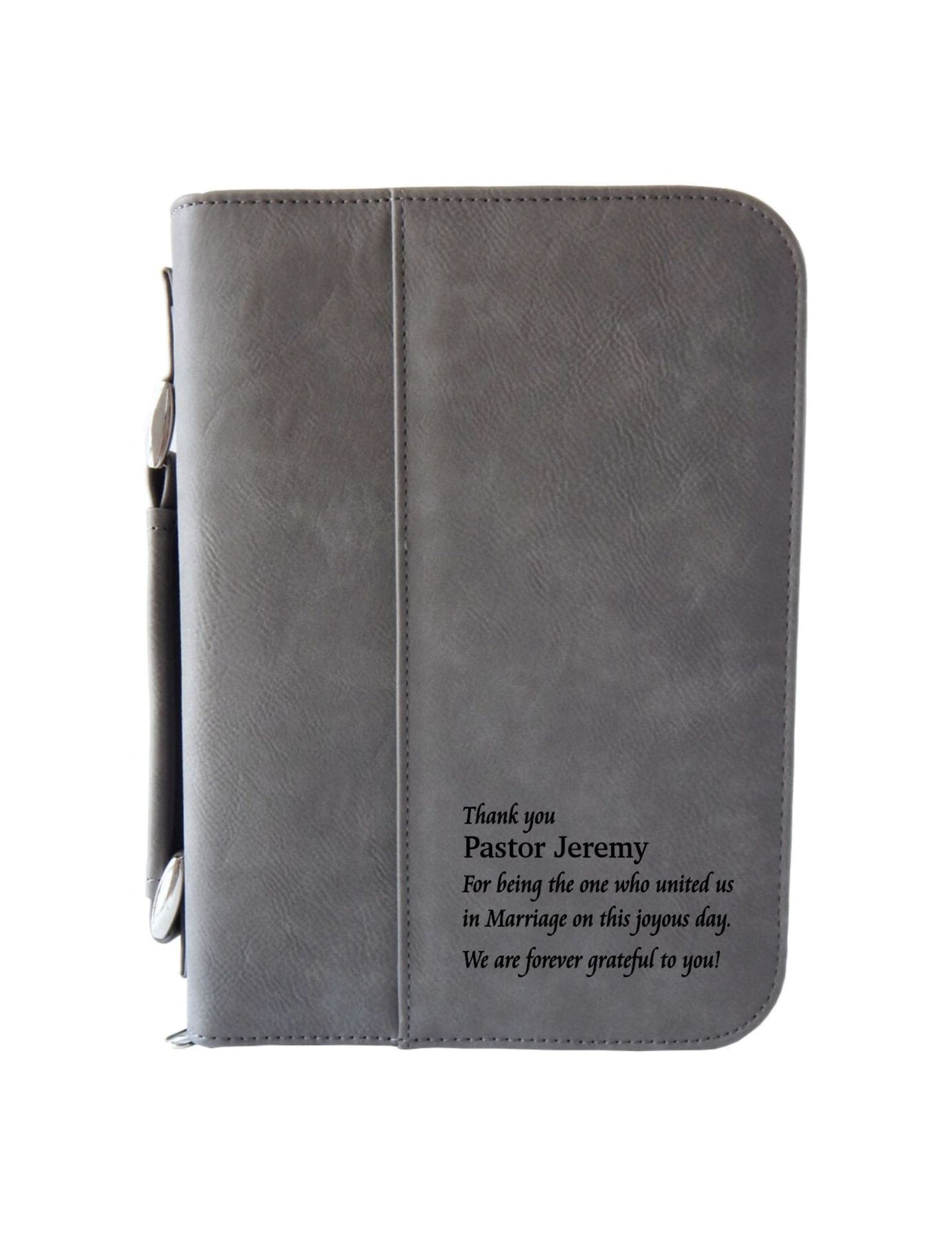 Wedding Officiant Gift | Pastor Thank You Personalized Bible Cover