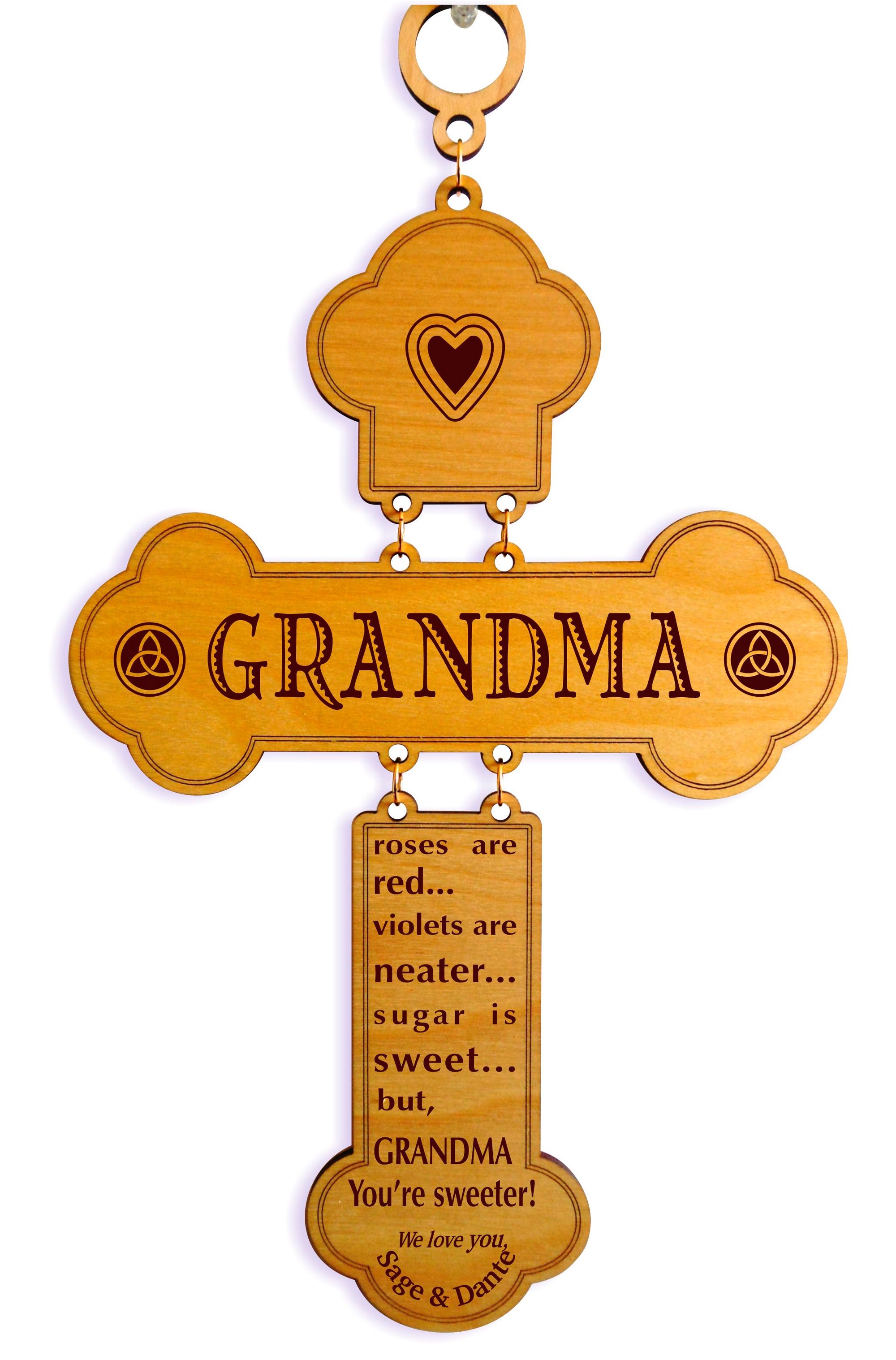 Grandmother Gift | Gift for Grandma | Mother's Day custom Wood wall Cross