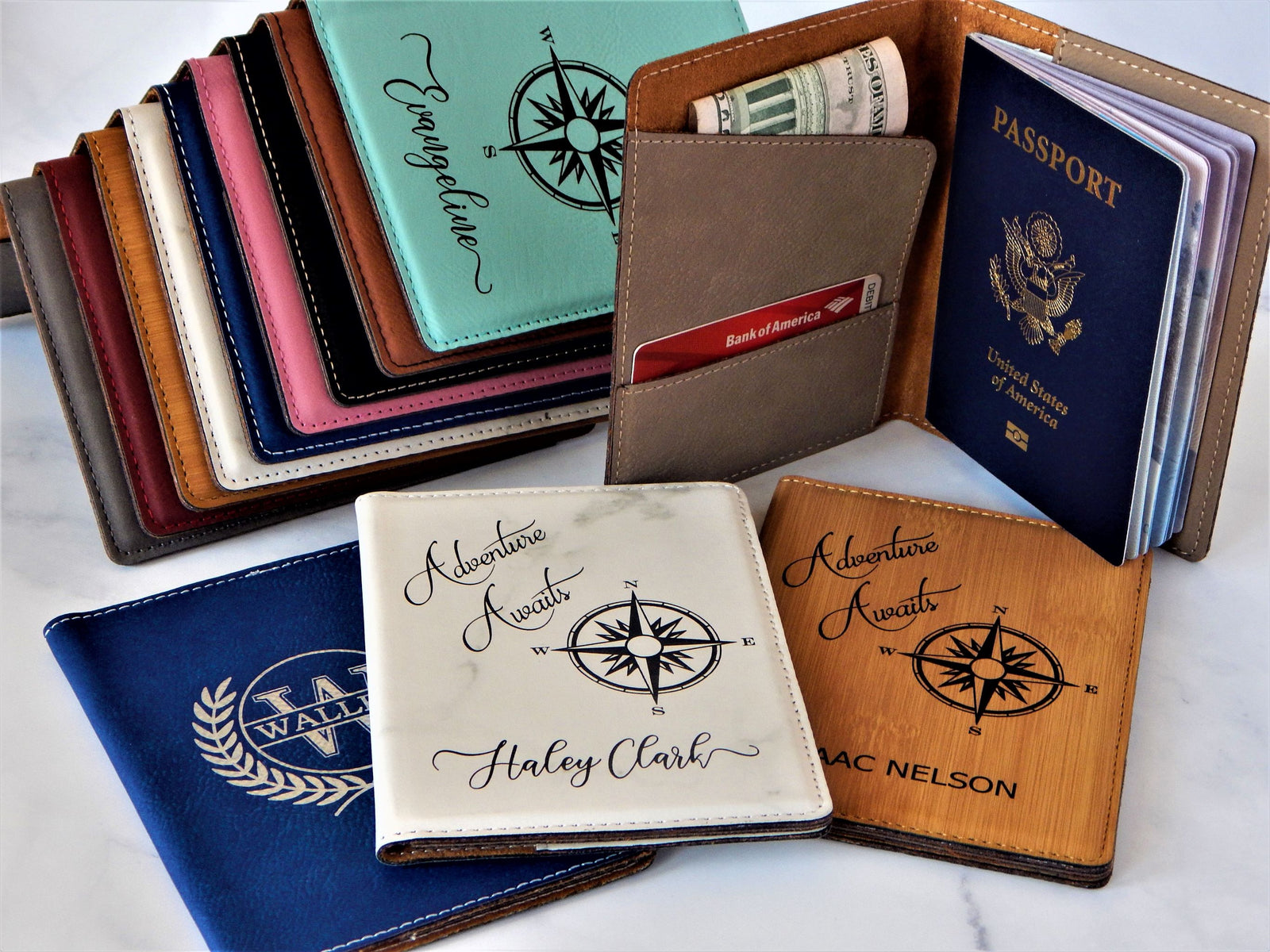 Mr and Mrs Personalized Passport Holder, Cover | Custom Couple Honeymoon Gift PPC1
