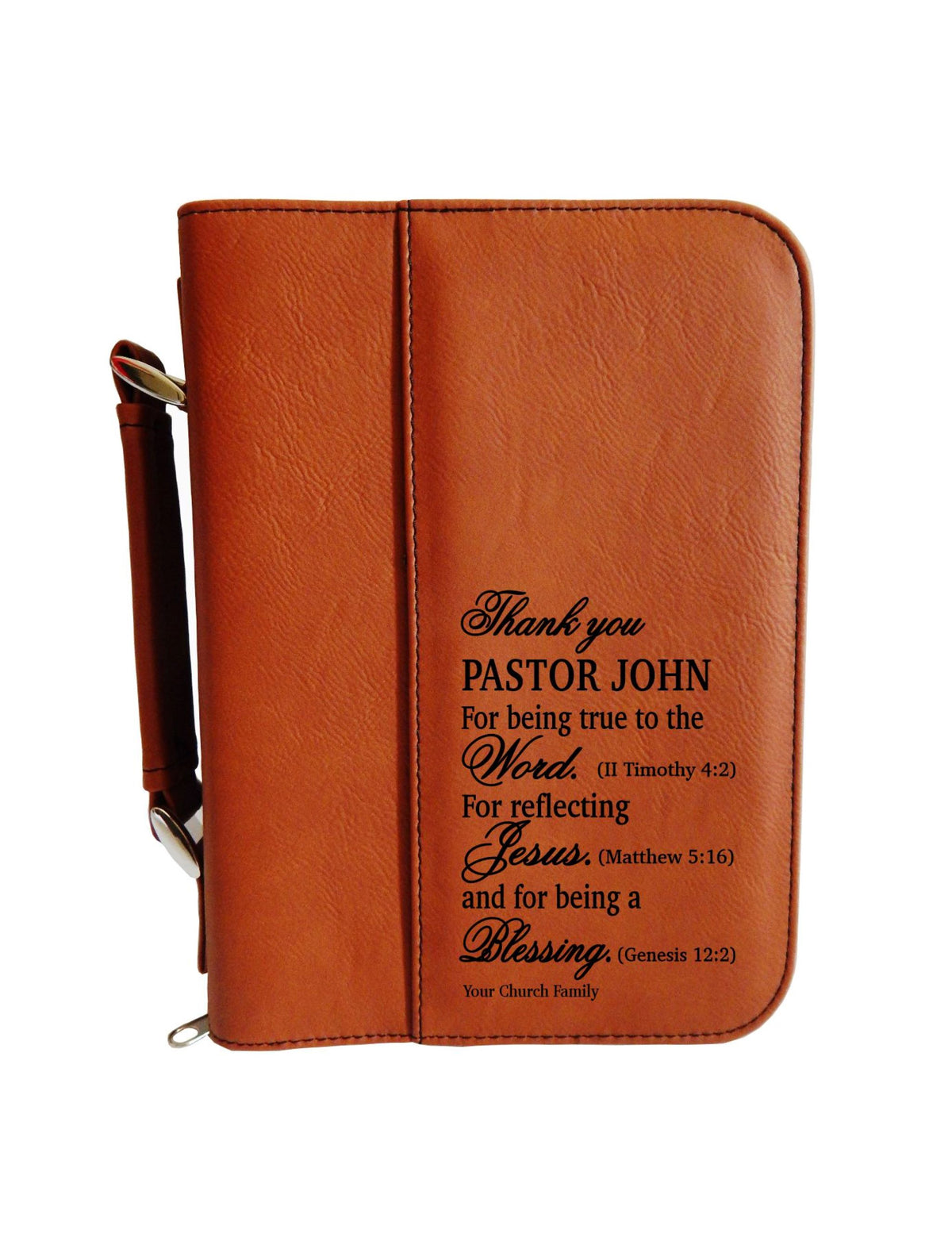Personalized  Engraved Leather Bible Cover Bishop Gift, BCL008