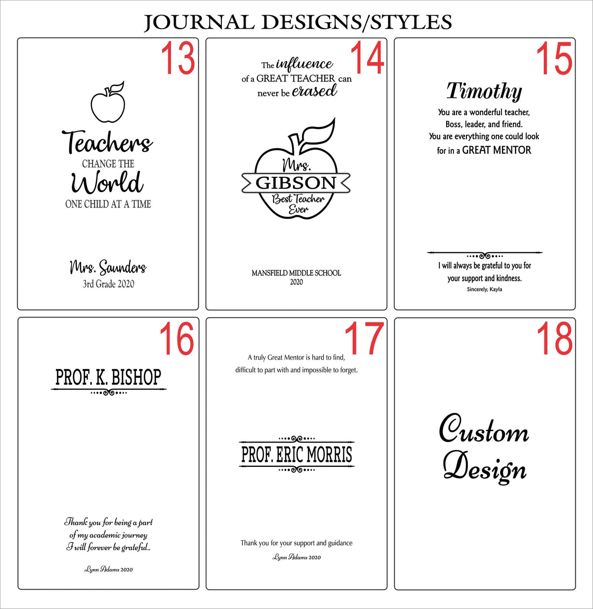 Personalized  Notebook Mentor Teacher Gift: Custom Journal