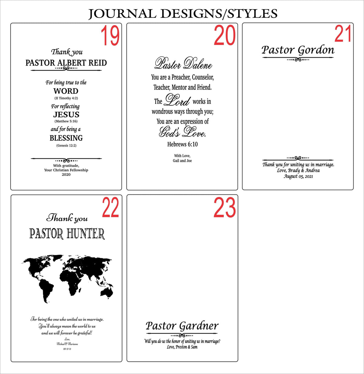 Wedding Gift for Officiant Pastor - Proposal Gift for Priest | Notebook Journal