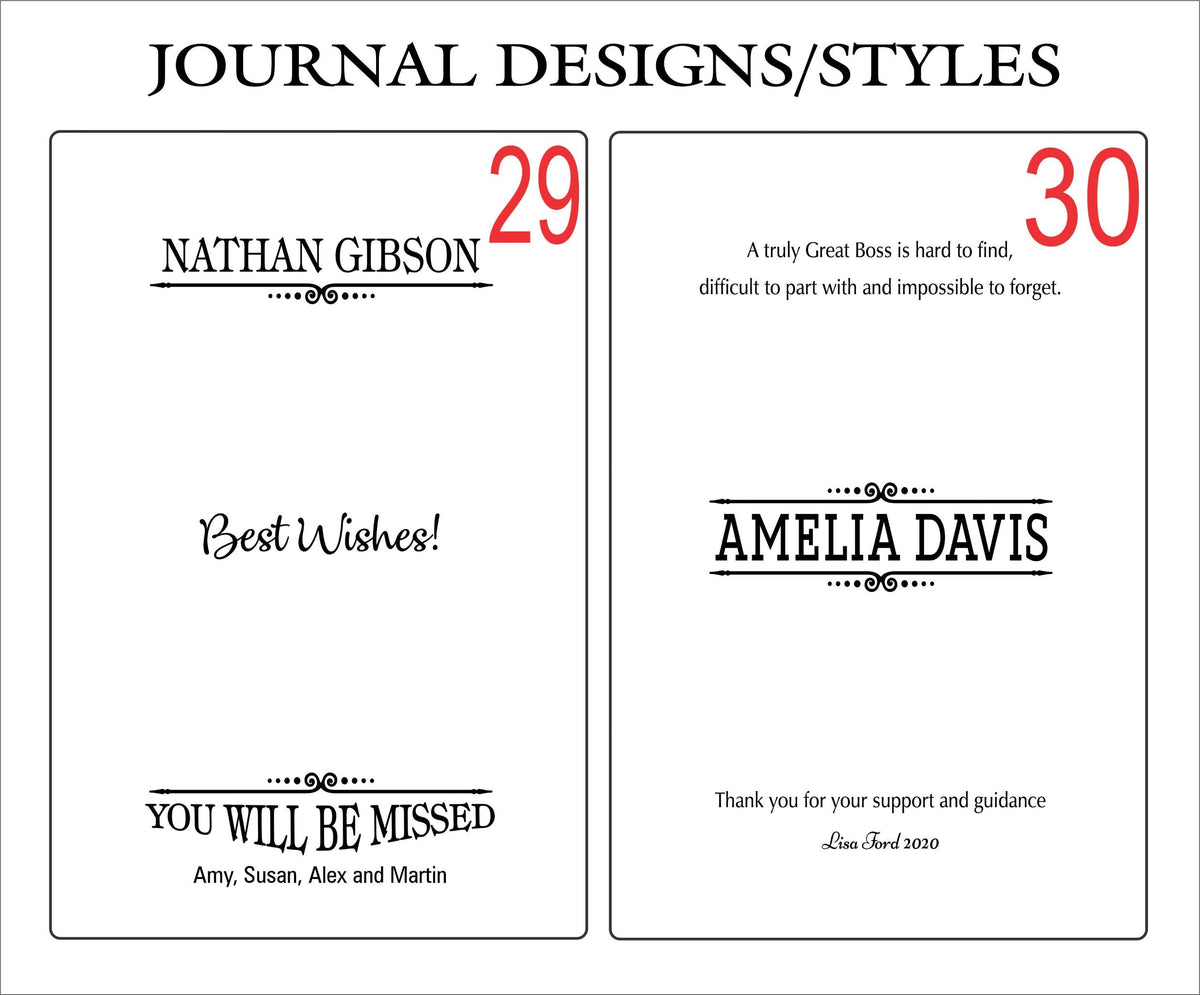 Personalized Boss Gift Notebook Journal for Mentor Leaving