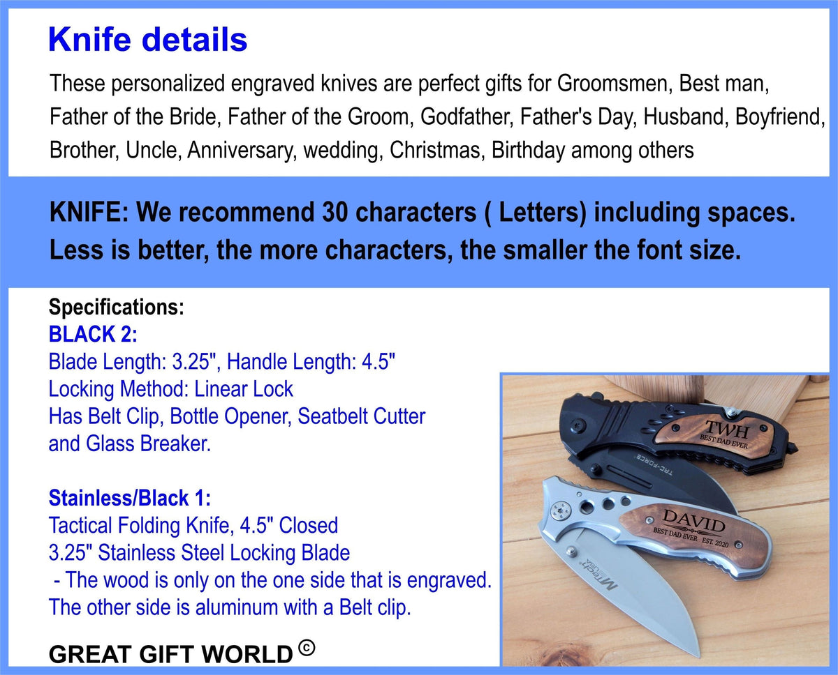 Father of the Bride Gift | Engraved Pocket Knife for in Law | Wedding Gifts