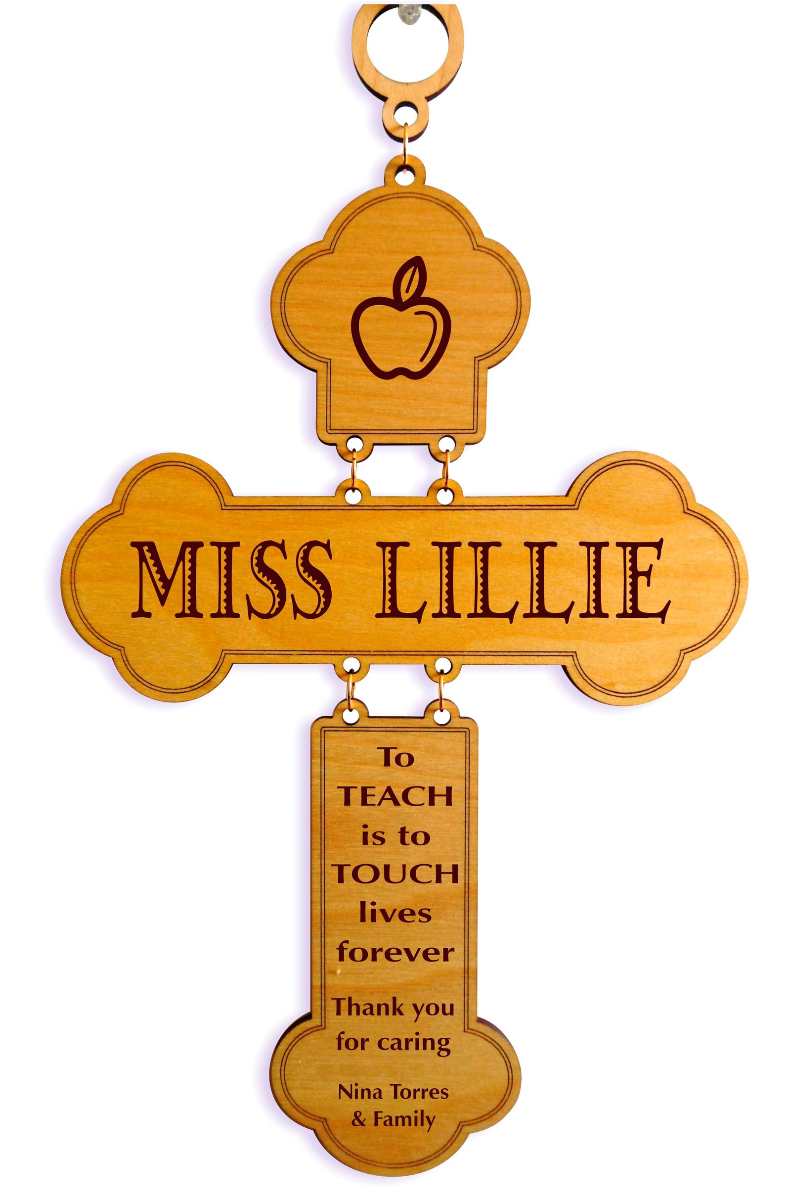 Engraved Gift for Teacher | Personalized Teachers Appreciation Week Cross GDT2