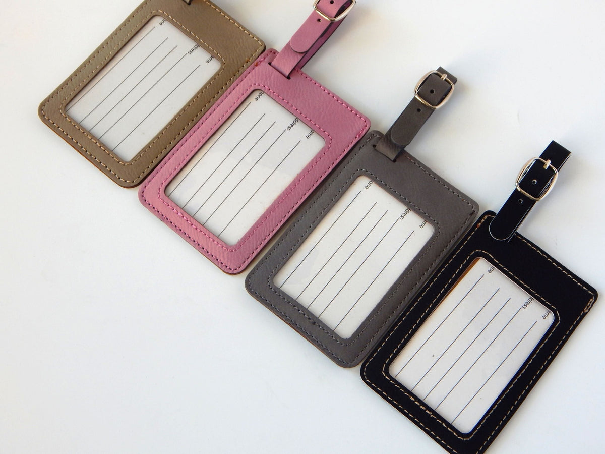 Custom Leather Luggage Tags | Engraved Travel Gift | Suitcase Tag