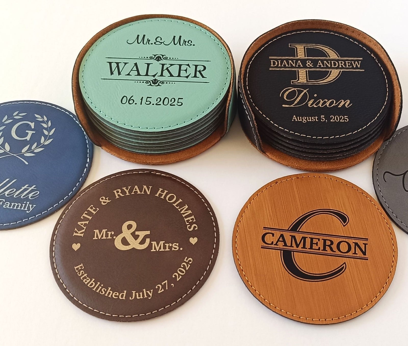 Personalized Gift for the Couple | Custom Engraved Coasters CAS027