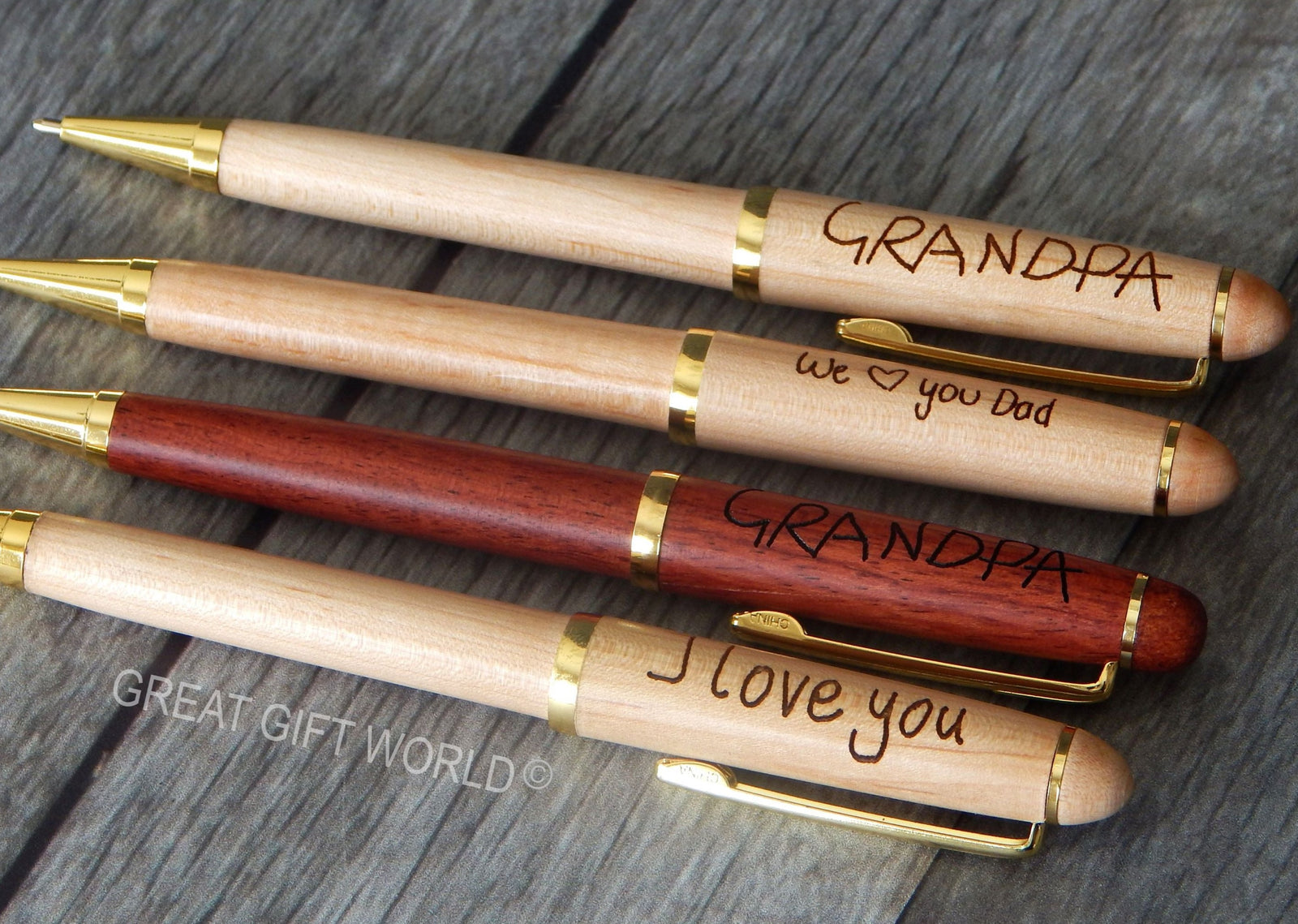Custom Engraved Wood Pen Handwriting Gift