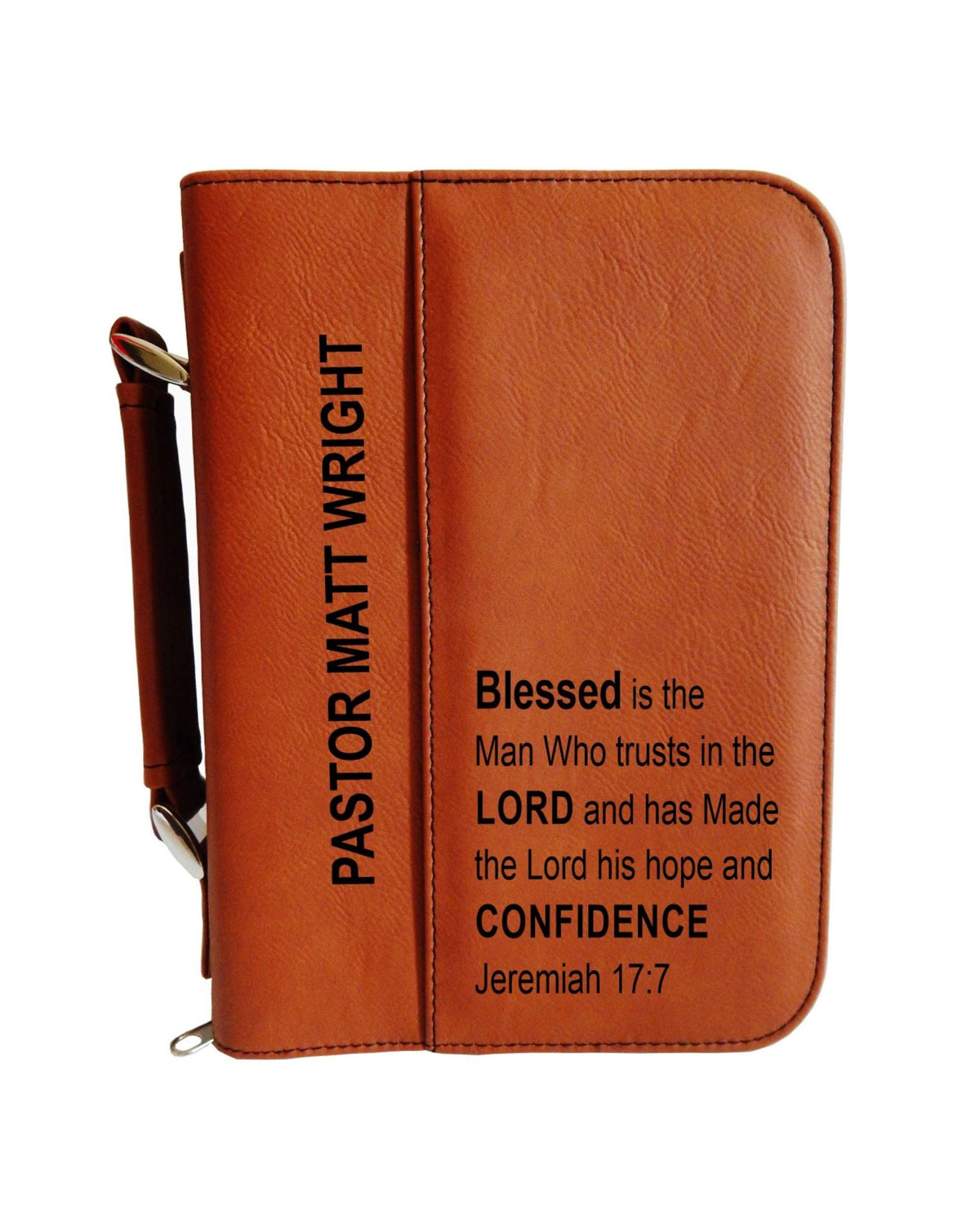 Personalized Pastor Bible Cover: Custom Religious Gift for Bishop BCL030