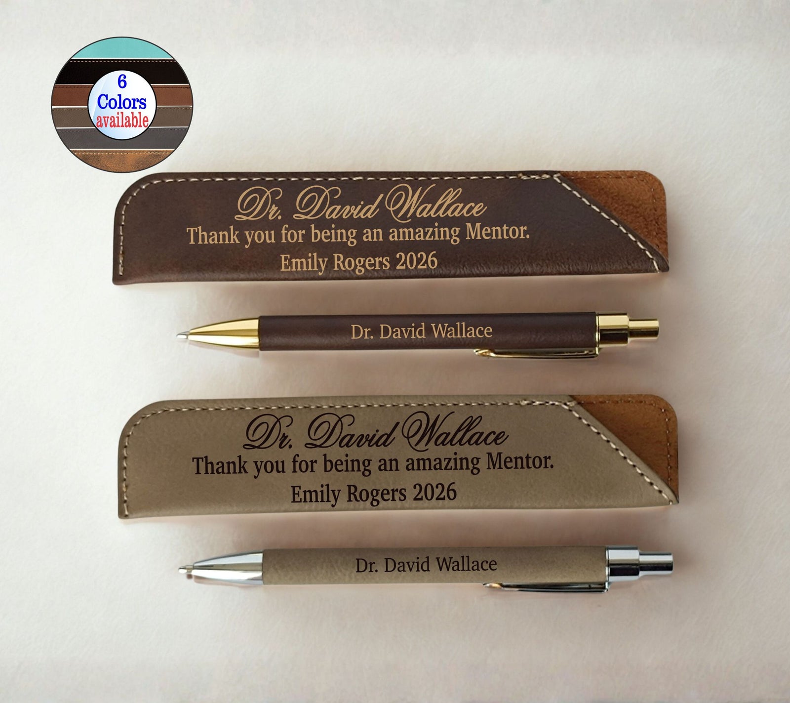 Custom Phd Supervisor Leather Pen and Case: Personalized Professor Gift LPC013