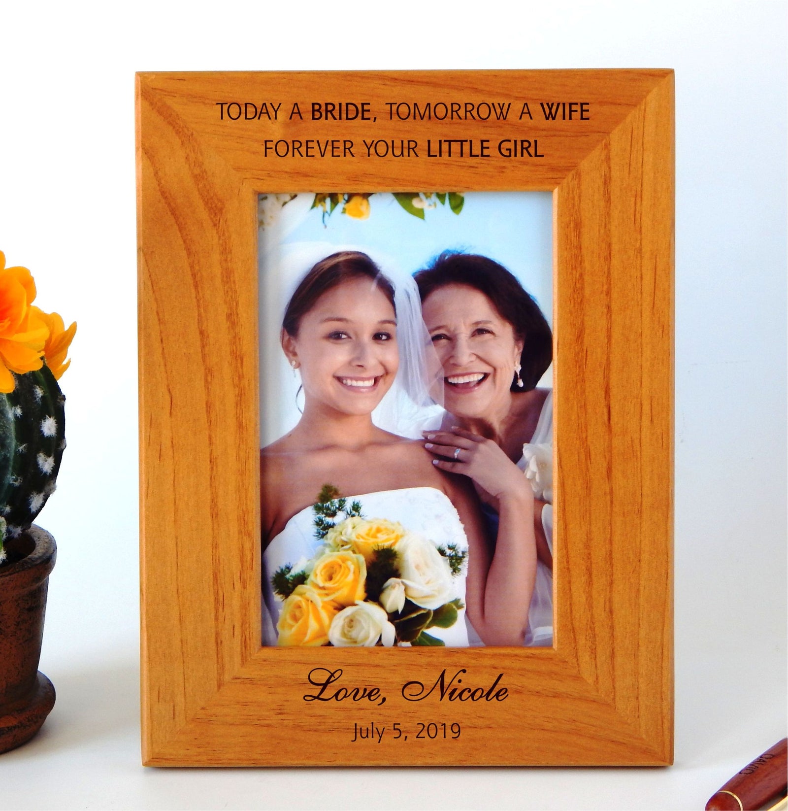 Personalized Picture Frame | Custom Wedding Photo Gift for Couple 4x6 5x7