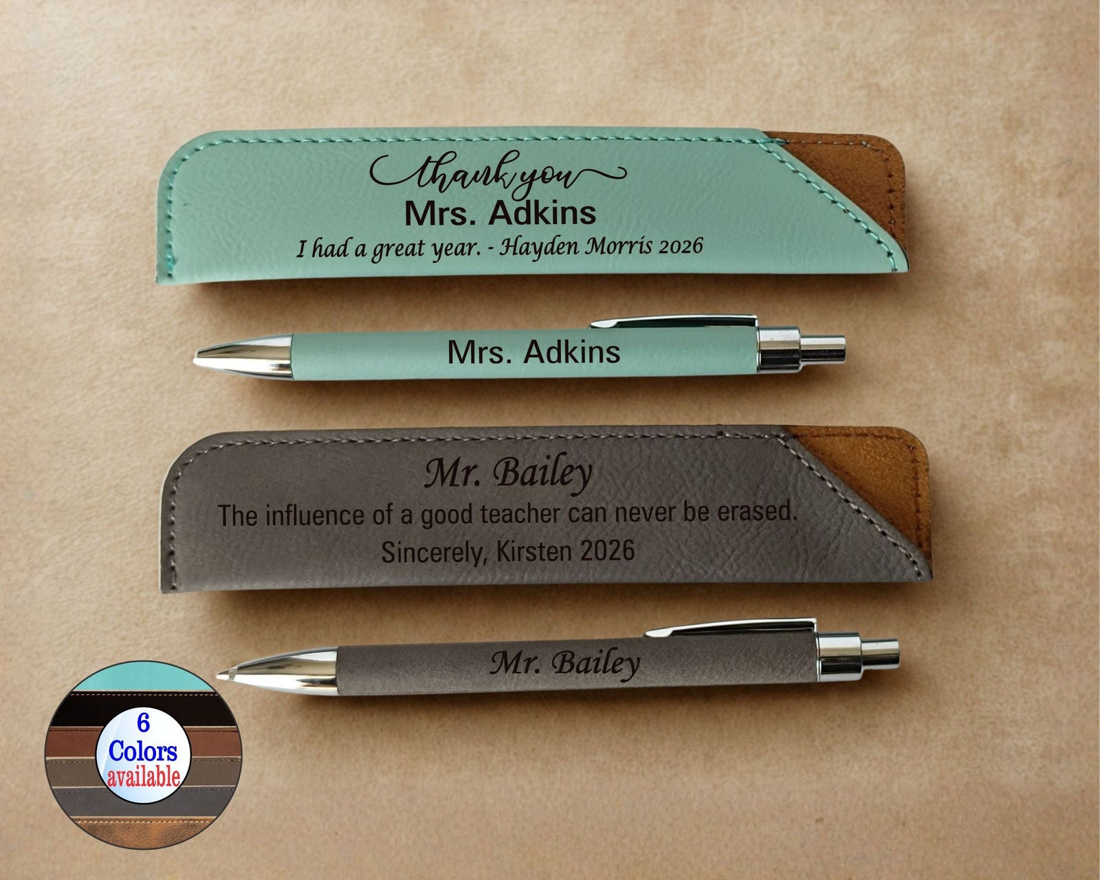 Custom Phd Supervisor Leather Pen and Case: Personalized Professor Gift LPC013
