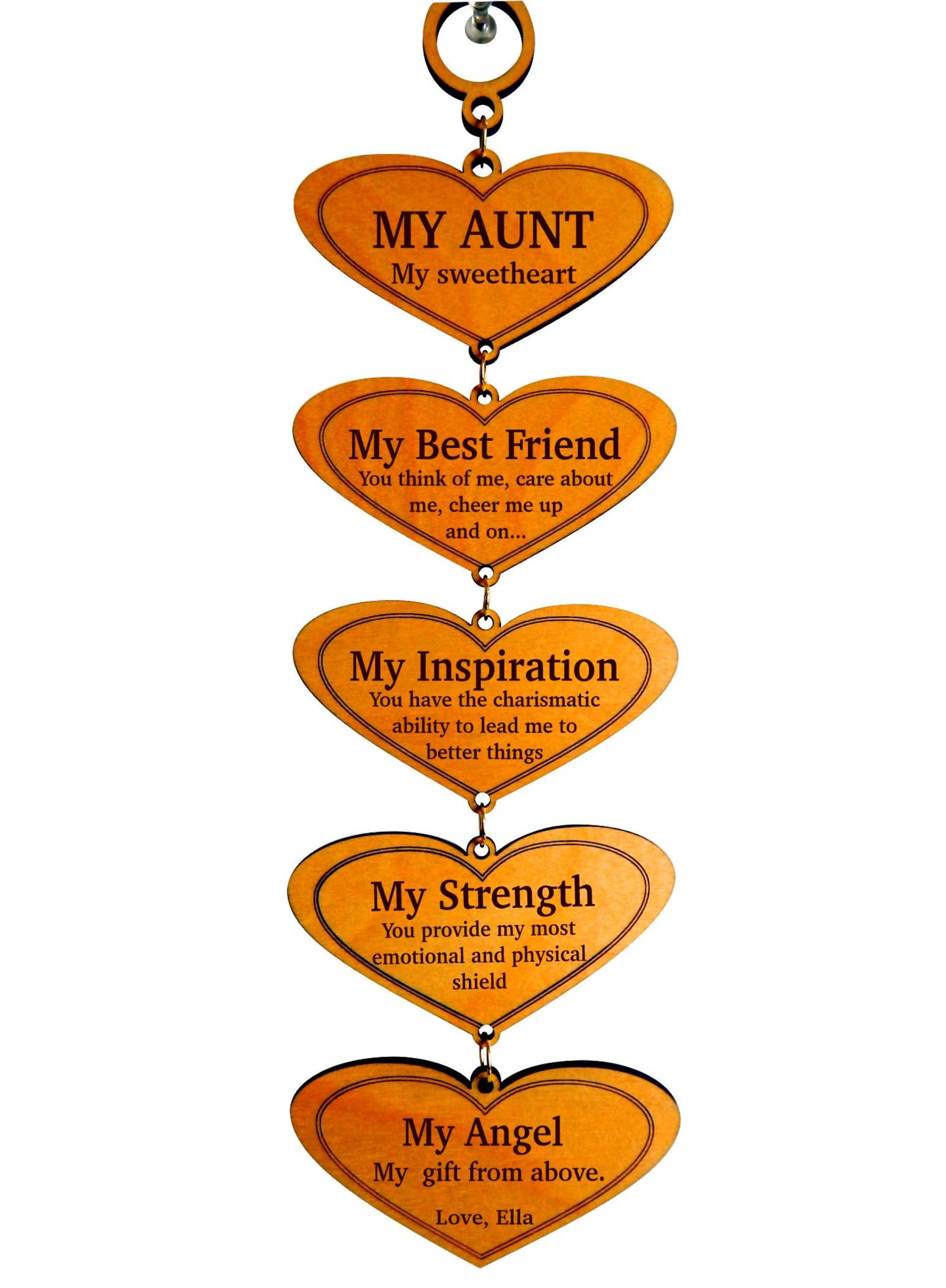 Engraved Wall Wood Plaque Personalized Gift for Aunt