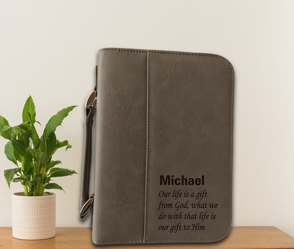 Personalized Christian Gift for Friend | Leather Bible Cover, BCL020