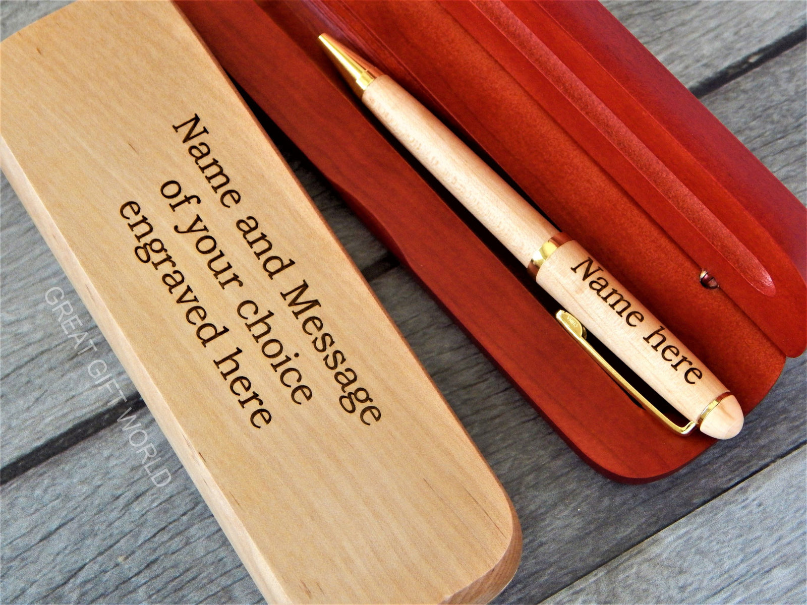Personalized Engraved Wood Pen | Custom Pen Set