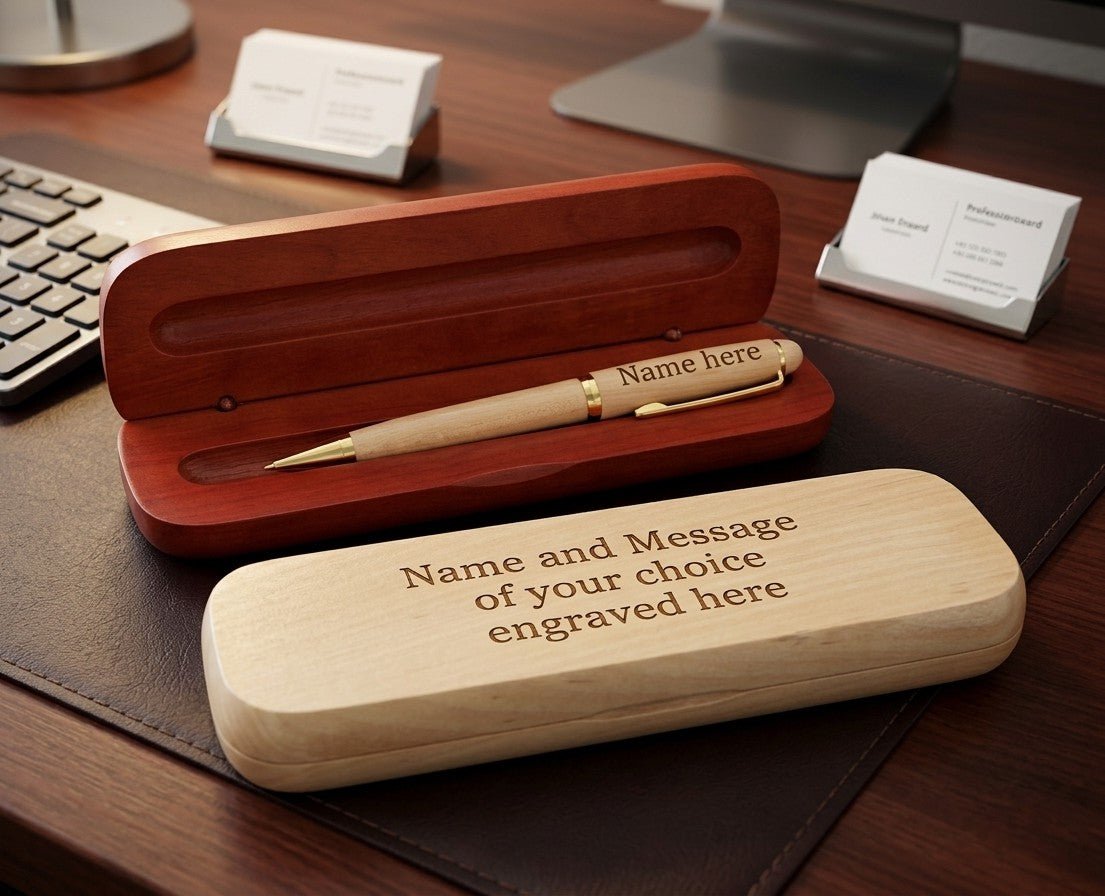 Custom Corporate Gift for Employees | Personalized Engraved Wood Pen WMPEN54