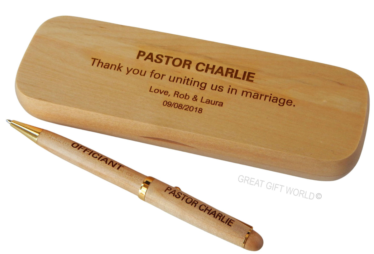 Wedding Officiant Gift | Wooden Pen Set |  Pastor Gift