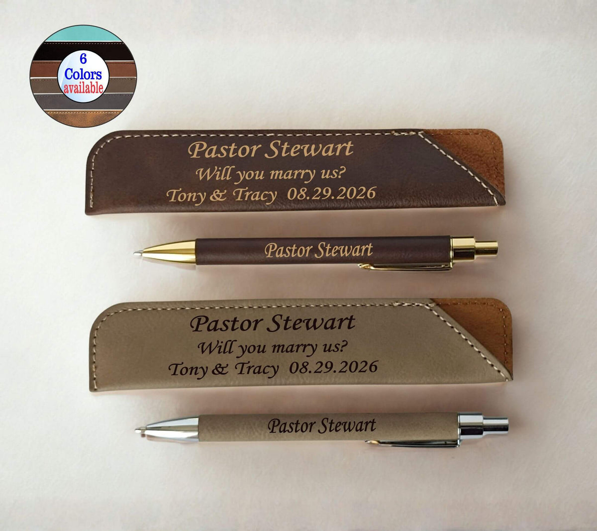 Father of the Bride Leather Pen and Sleeve | Personalized Wedding Gift for Dad  LPC41