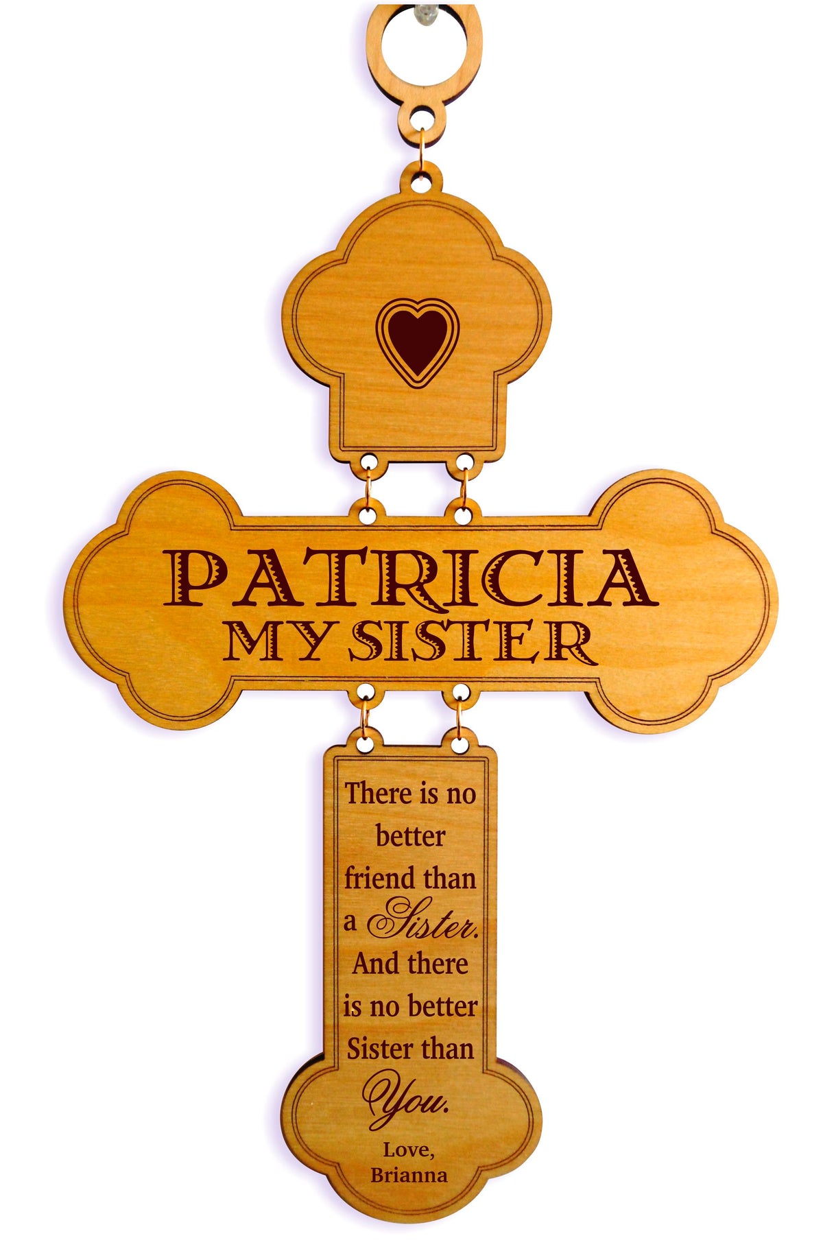 Personalized Gift for Sister | Sister In Law Long Distance Gift Wood Wall Cross