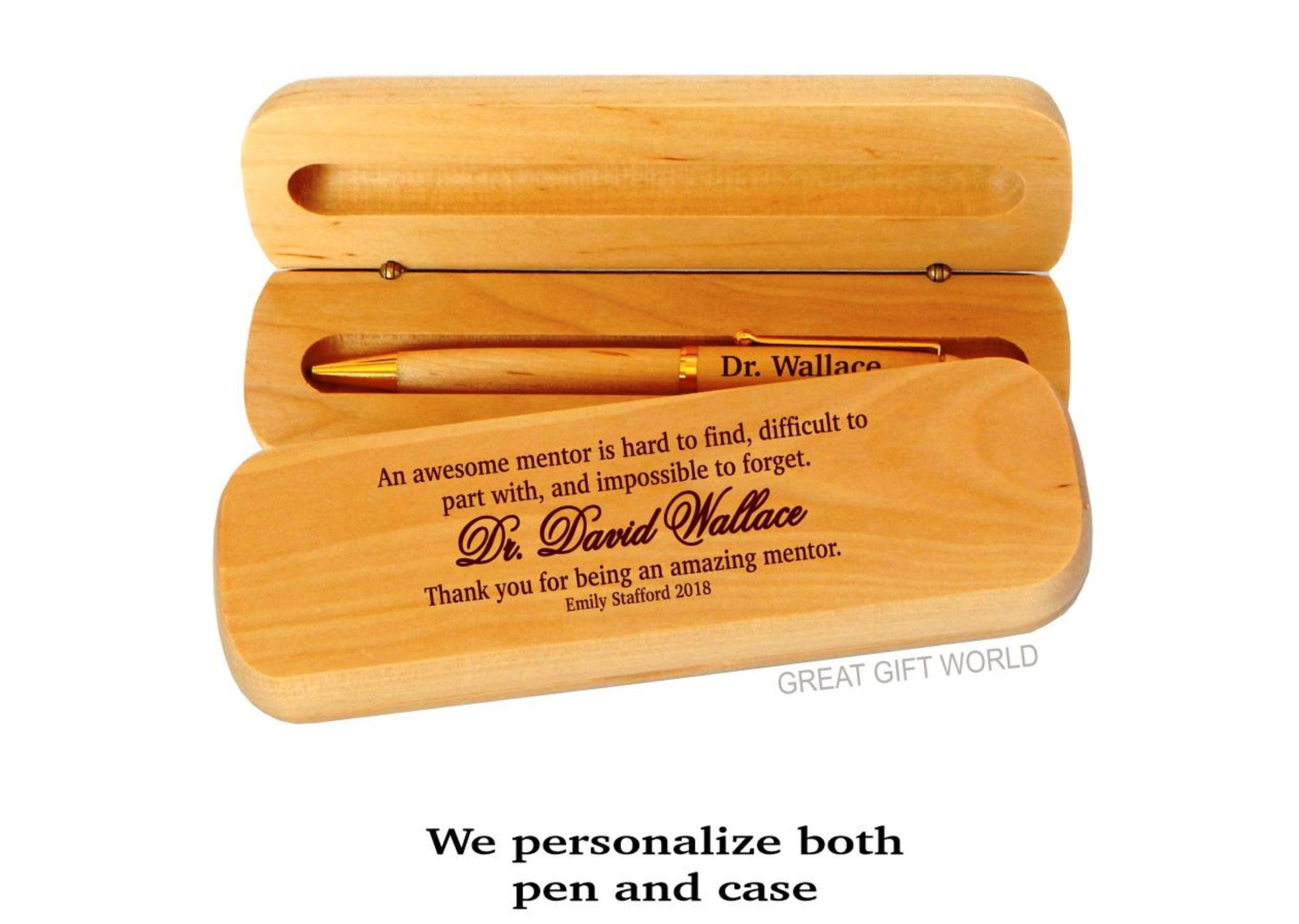 Engraved Mentor Teacher Wood Pen Gift for Mentor