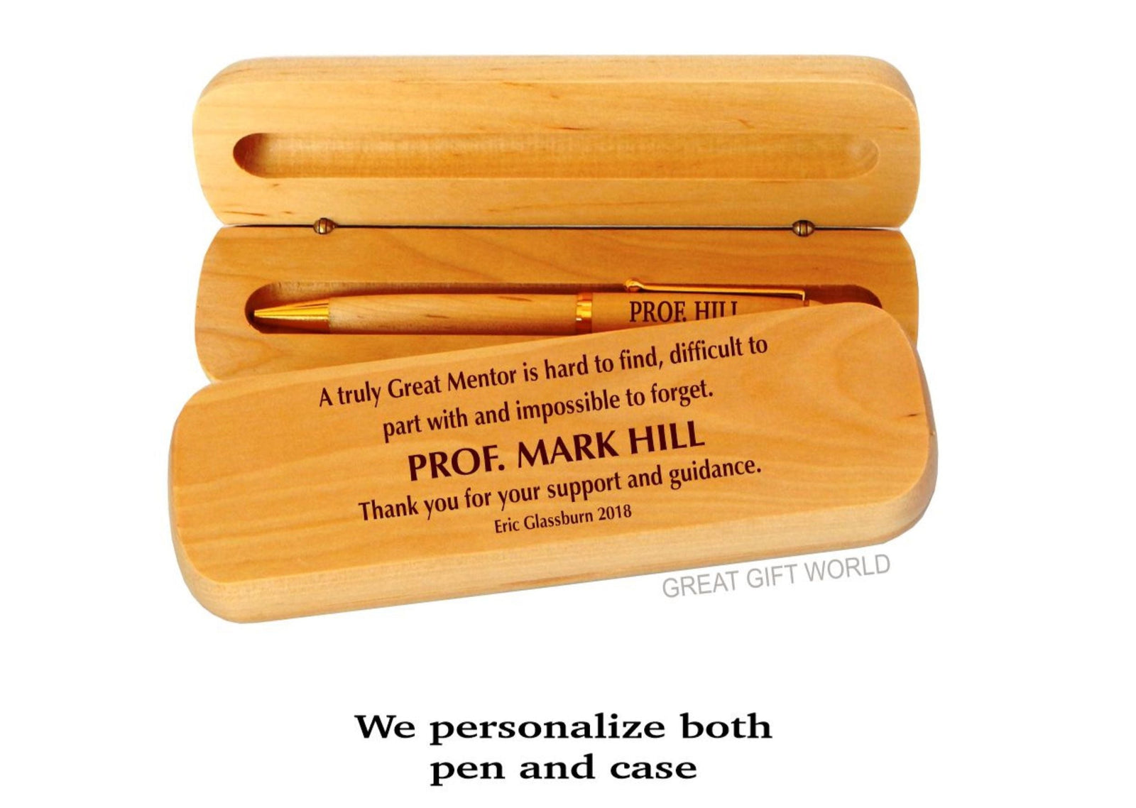 Personalized Wooden Pen Set Gift for Mentor Teacher