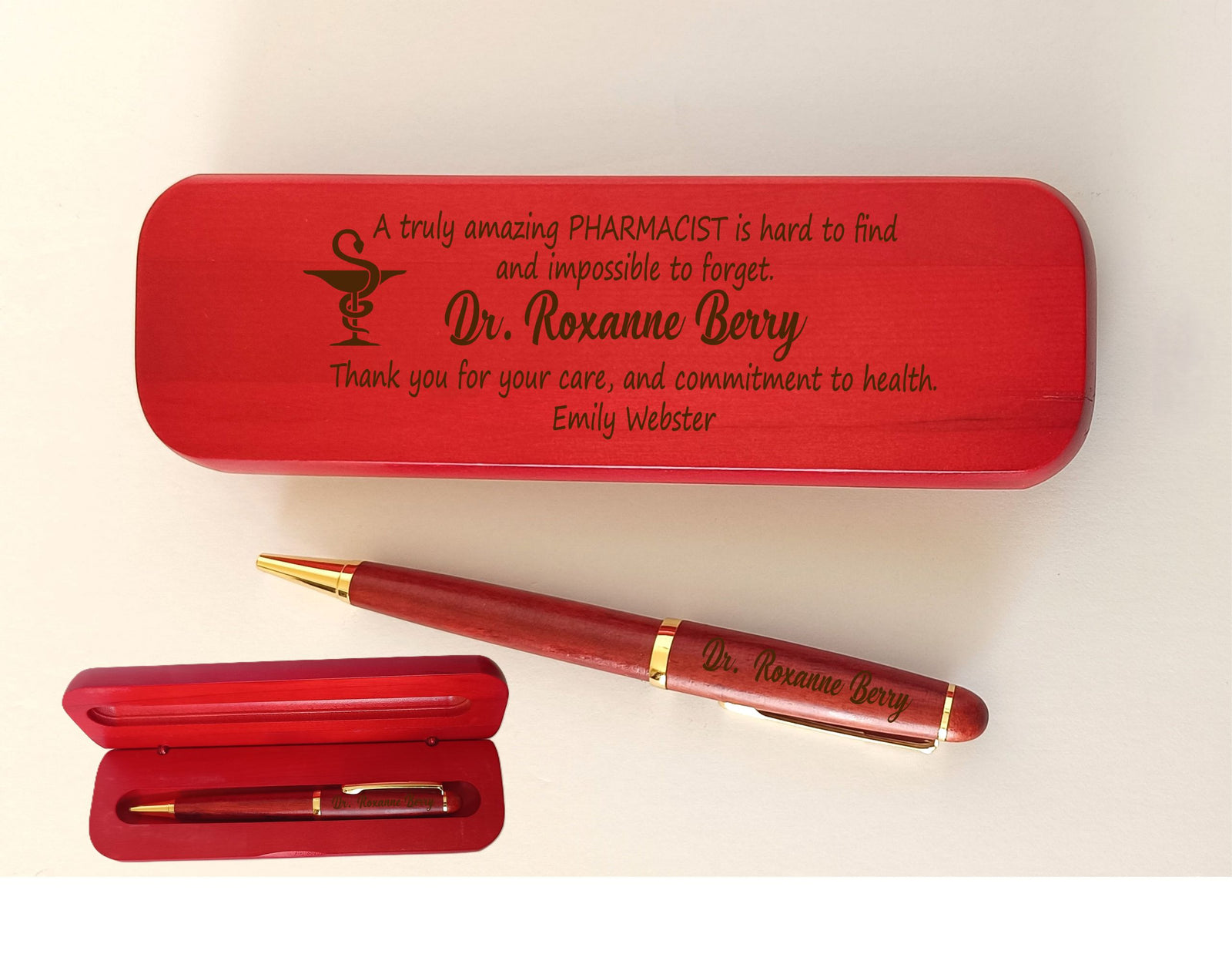 Personalized Wooden Pen Gift for Pharmacist | Doctor & Nurse Appreciation | Maple & Rosewood
