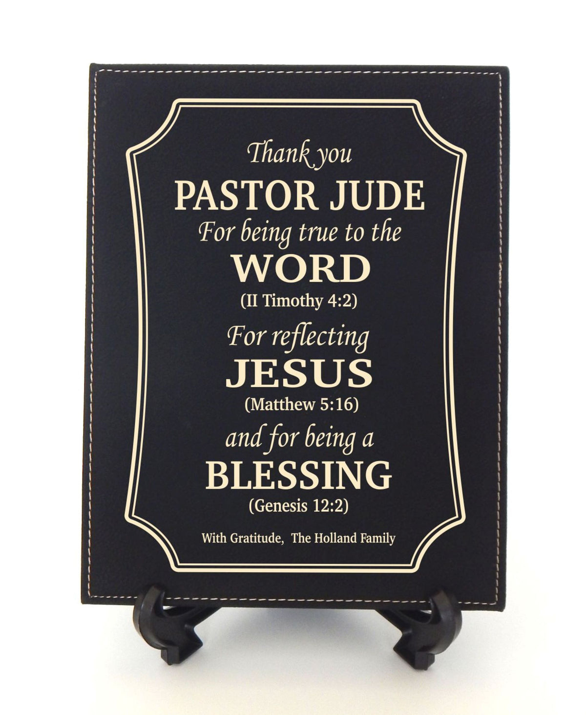 Engraved Plaque Pastor Appreciation Gift: Personalized Priest Religious Sign