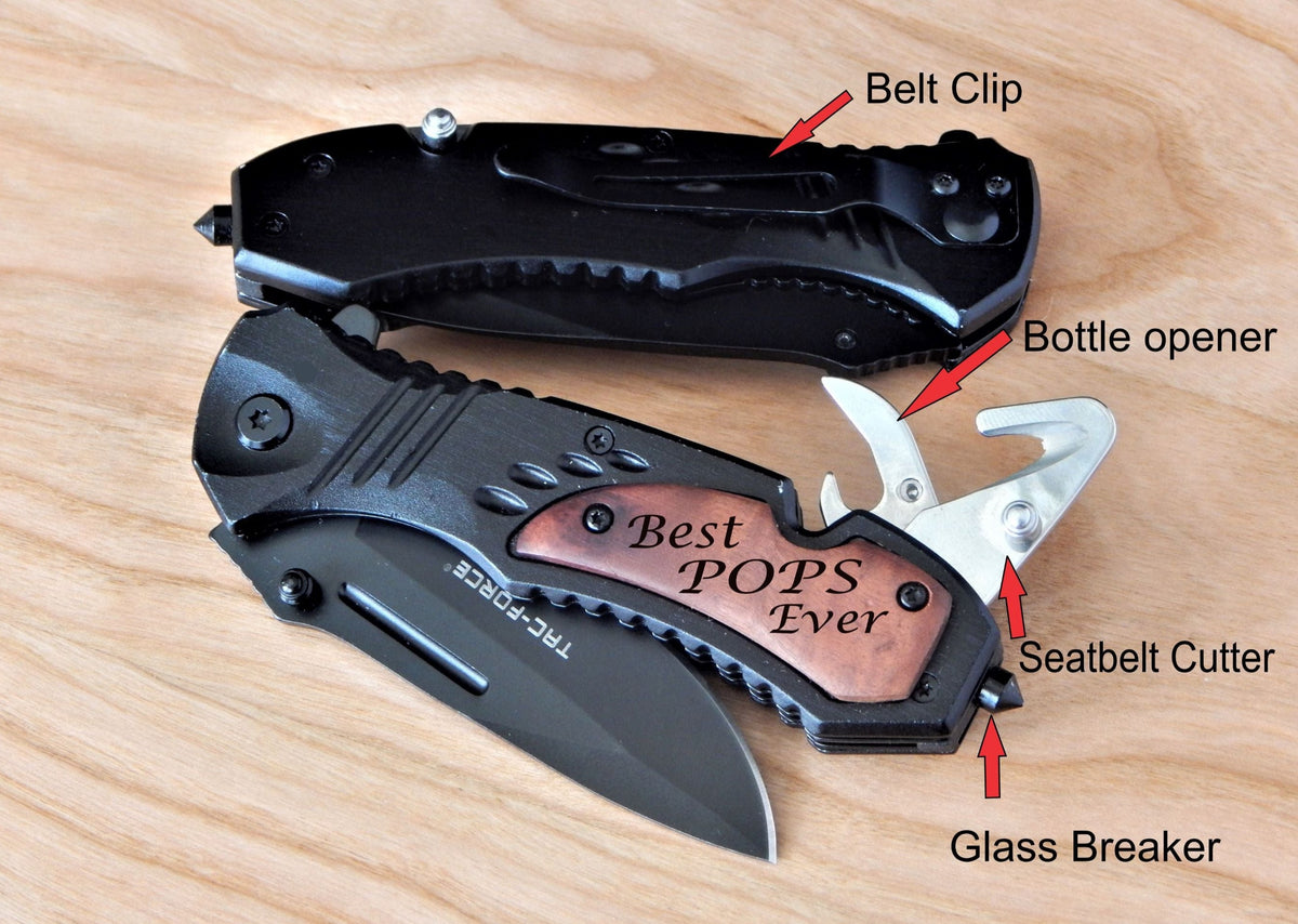 Engraved Gift for Grandpa | Custom Pocket Knife | Personalized Fathers Day Gifts