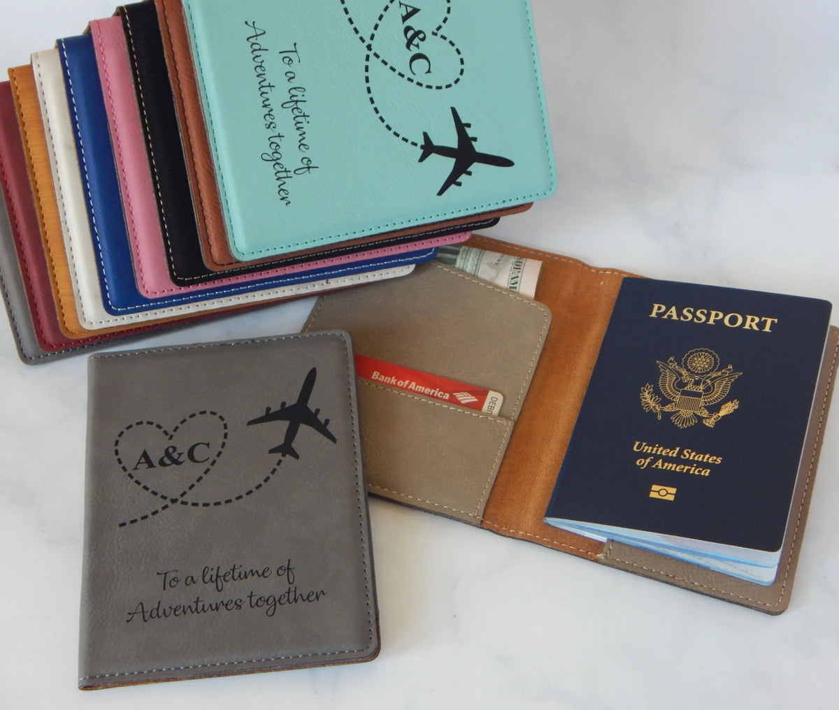 Custom Engraved Leather Passport Holder Travel Gift PPCM1
