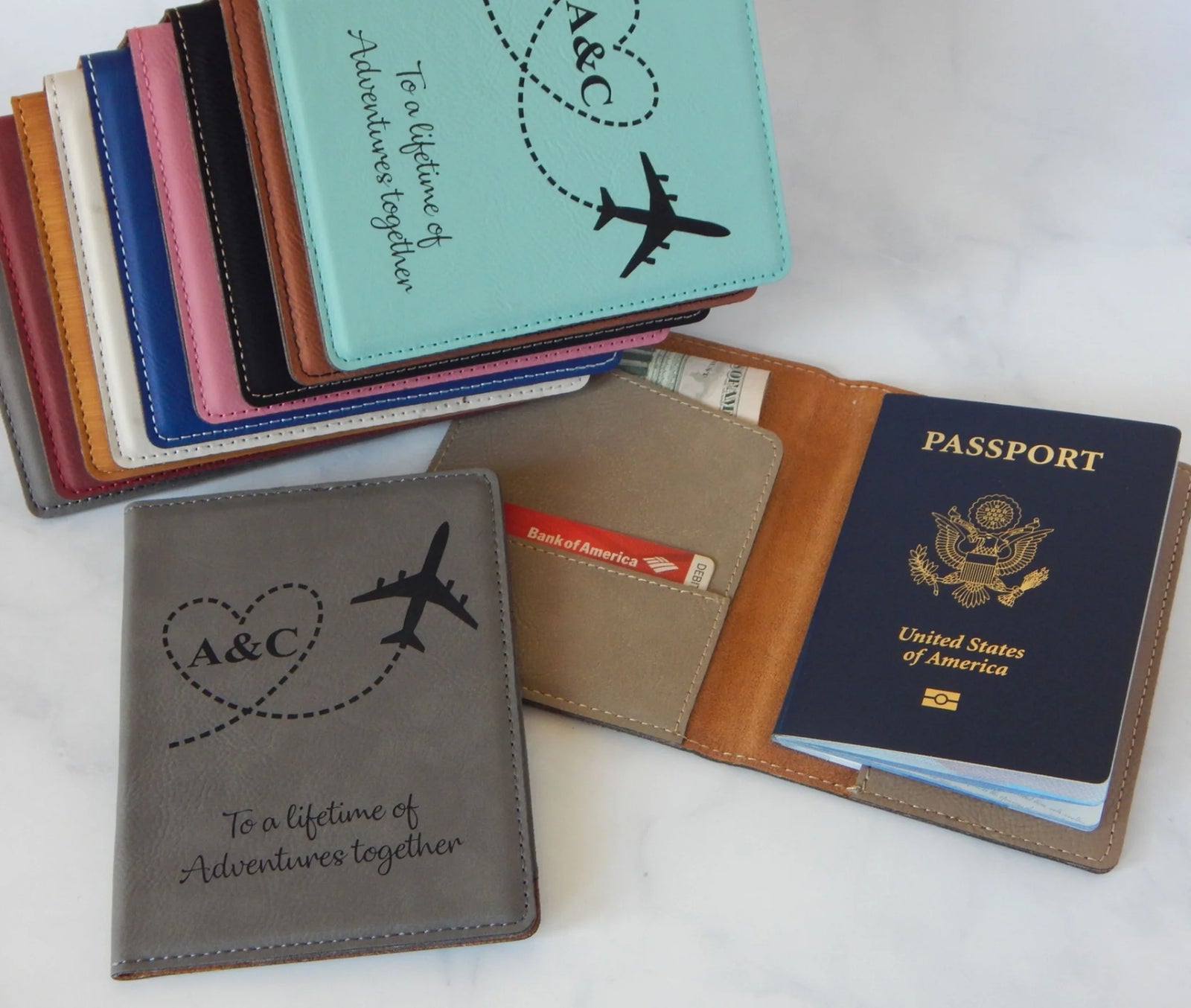 Custom Engraved Leather Passport Holder Travel Gift PPCM1