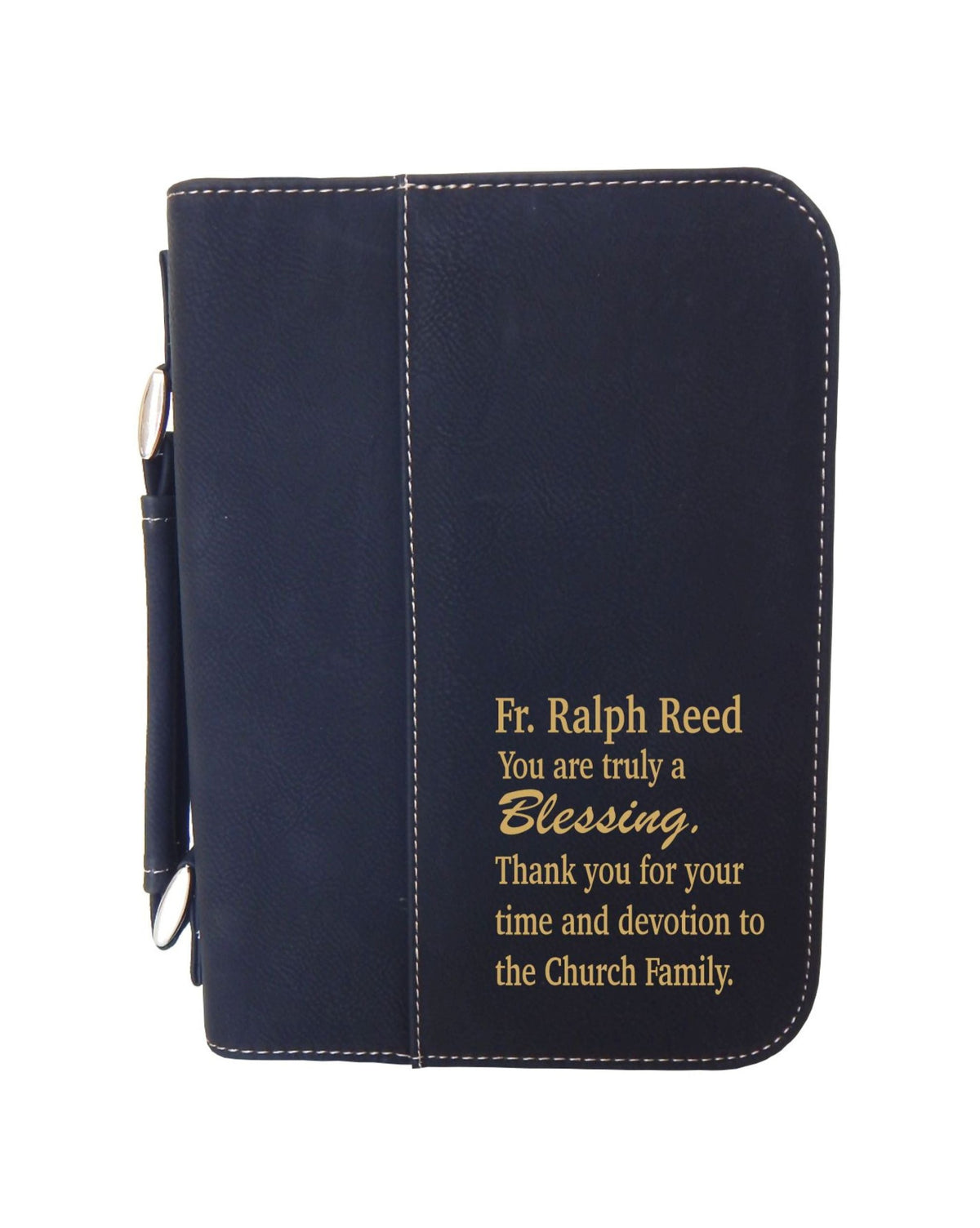 Engraved Religious Catholic Priest Bible Cover: Personalized Church Staff Gift  BCL021