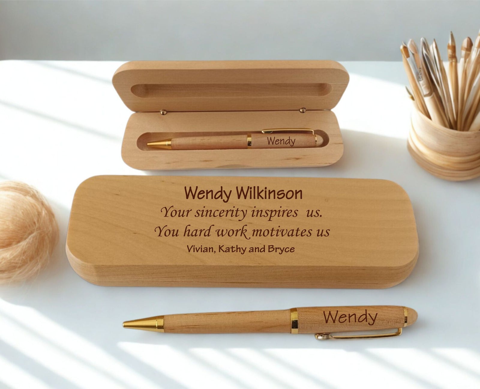 Personalized Wooden Pen | Corporate Gift for Coworker WMPEN45